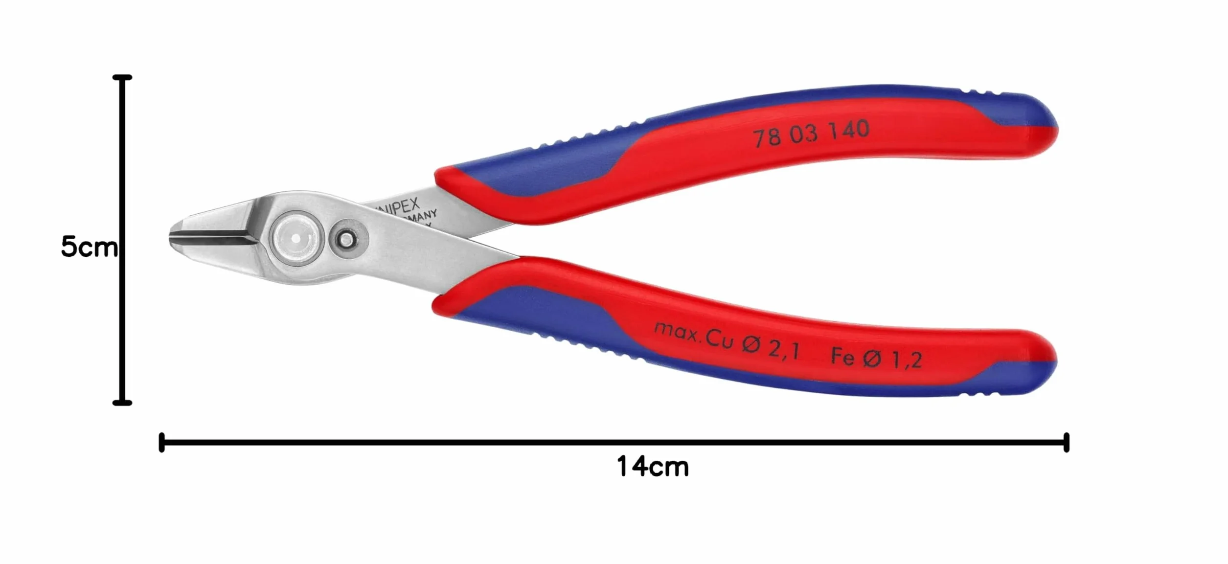 KNIPEX Electronic Super Knips XL con mangos multicomponente 140 mm, 78 03 140