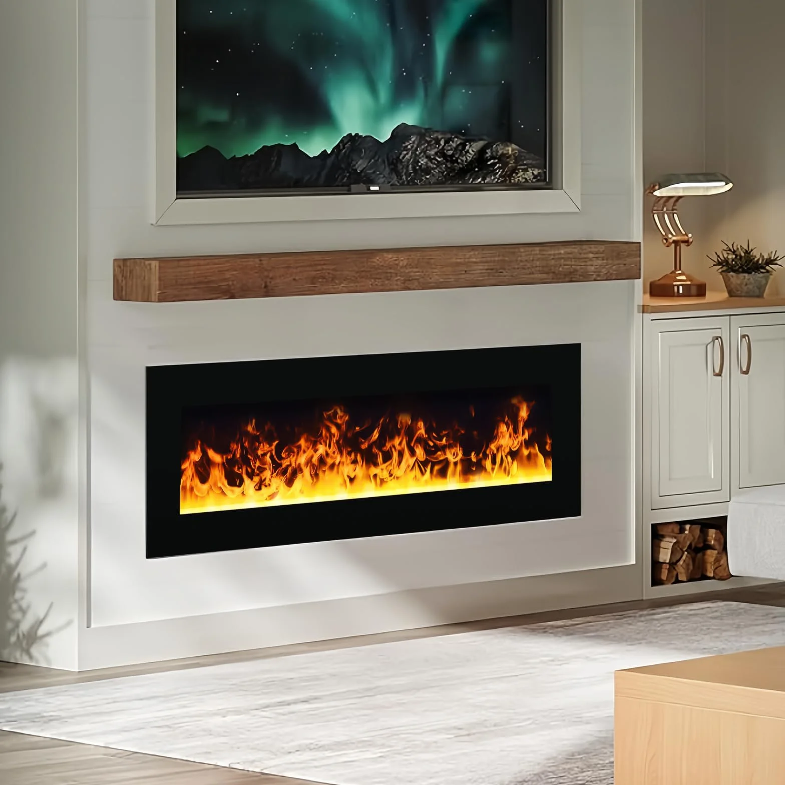 Chimenea de Vapor de Agua, Control Remoto Fuego eléctrico Inteligente, Chimenea eléctrica, 500mm