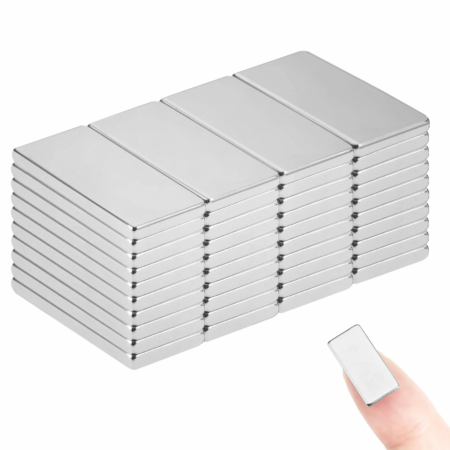 Imanes de Neodimio Rectangulares 20x10x2mm 40 Piezas Potentes Super Fuertes para Pizarra Blanca