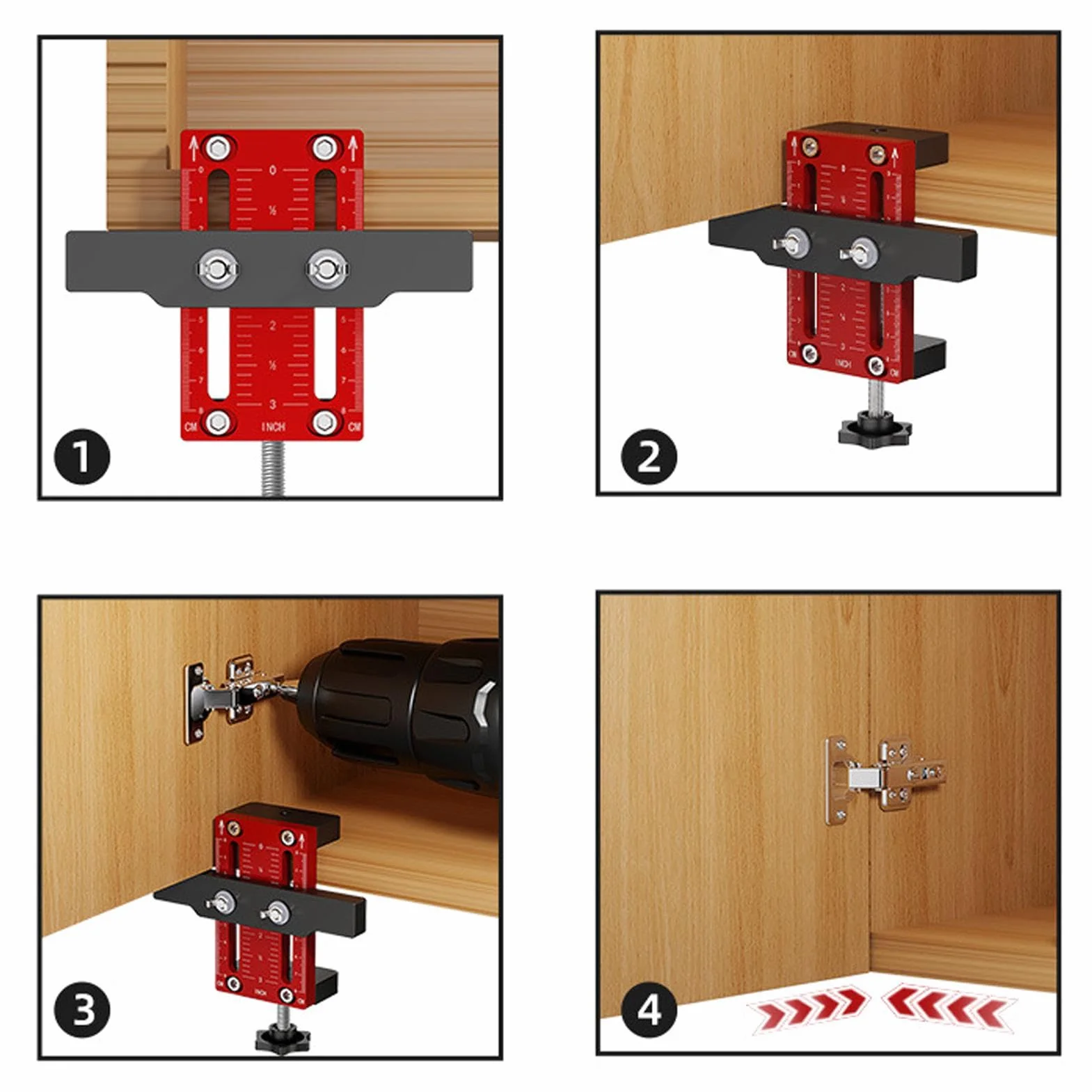 Cabinet Handle Jig, Adjustable Handle Jig, Aluminium Alloy Cabinet Handle Handle Template Tool, Portable Cabinet Hardware Template for Handles, Multifunctional Hardware Fixture Advanced Woodworking