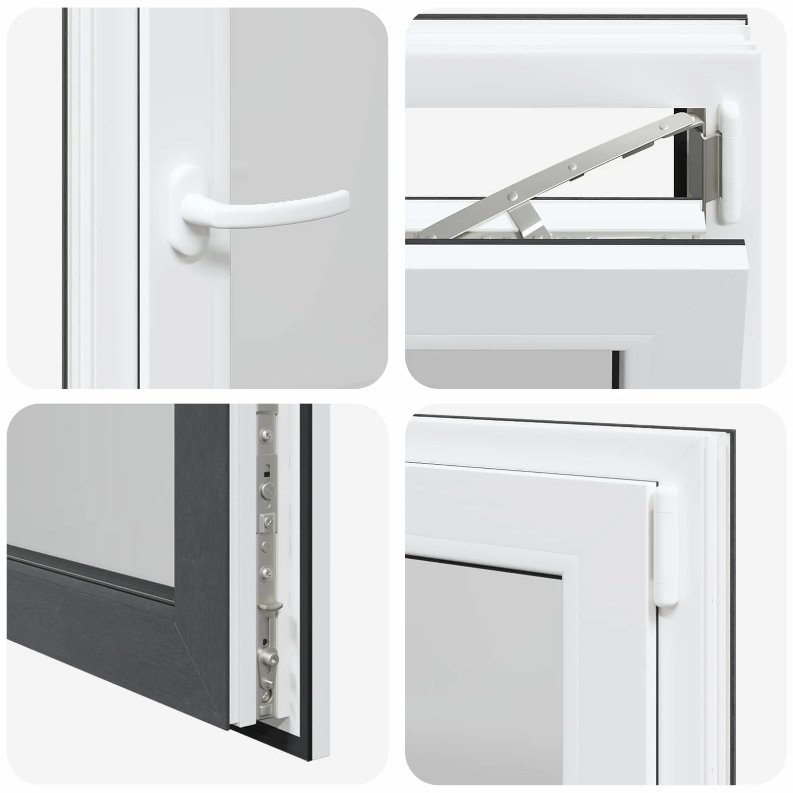 vidaXL Ventana de sótano RISOR 60 x 80 cm PVC y Vidrio Gris Antracita, Sótano, Aislante Térmico Moderno y Duradero para Ventanas Eficientes, Accesorios de Vidrio PVC Aislantes