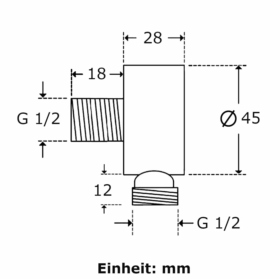 VoKs Codo de conexión de pared latón 1/2 pulgadas conector de manguera de baño