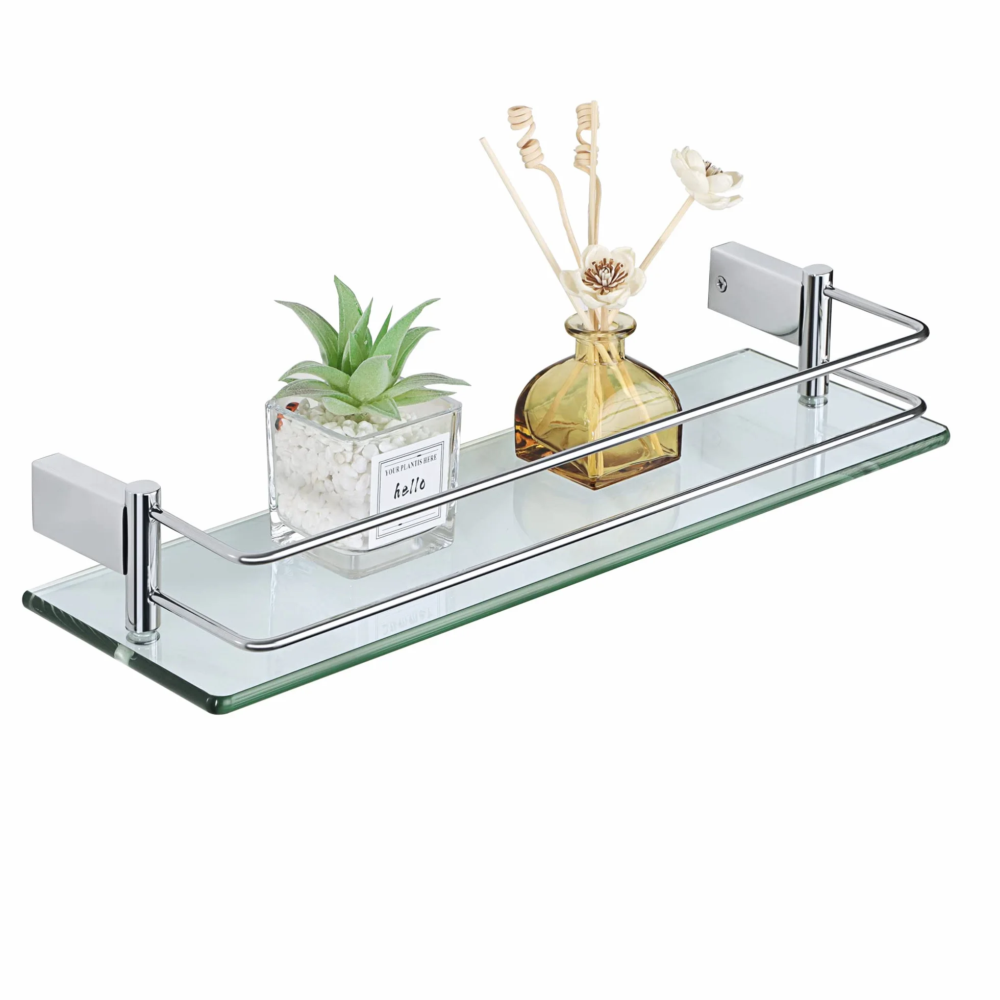 SAYAYO Estanteria Baño Cristal 400mm x 130mm x 66mm Acero Inoxidable
