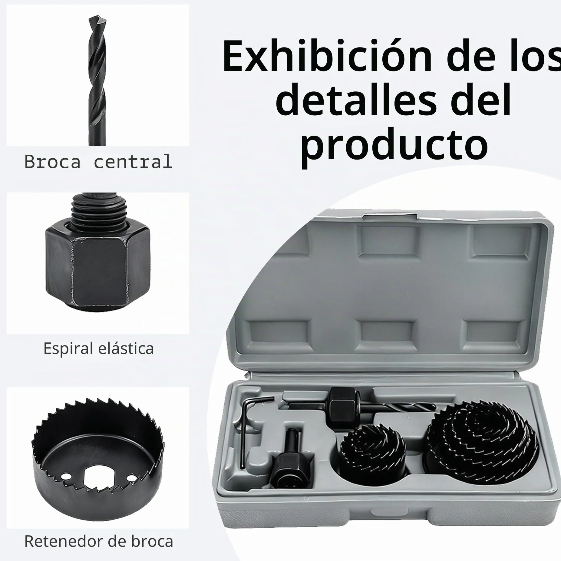 11 Piezas Sierras de Agujero en Acero al Carbono, 19-64 MM Serras Perfuradoras Acero al Carbono, Serras para Madera, Plástico y PVC con Estuche de Almacenamiento Portátil