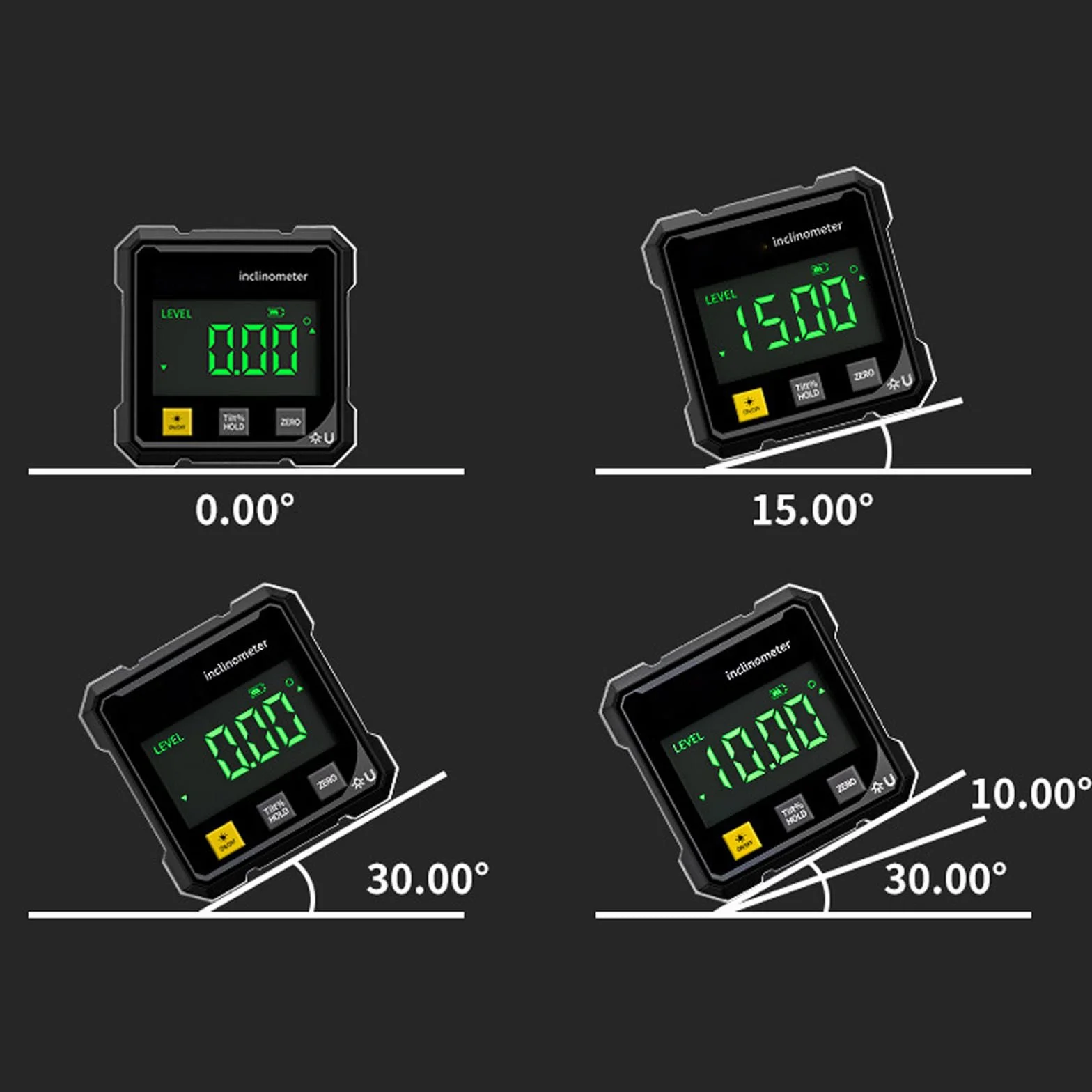 Luminis Precision X1 - Medidor de ángulo digital con medidor de ángulo digital magnético de 4 lados, pantalla LCD para carpintería