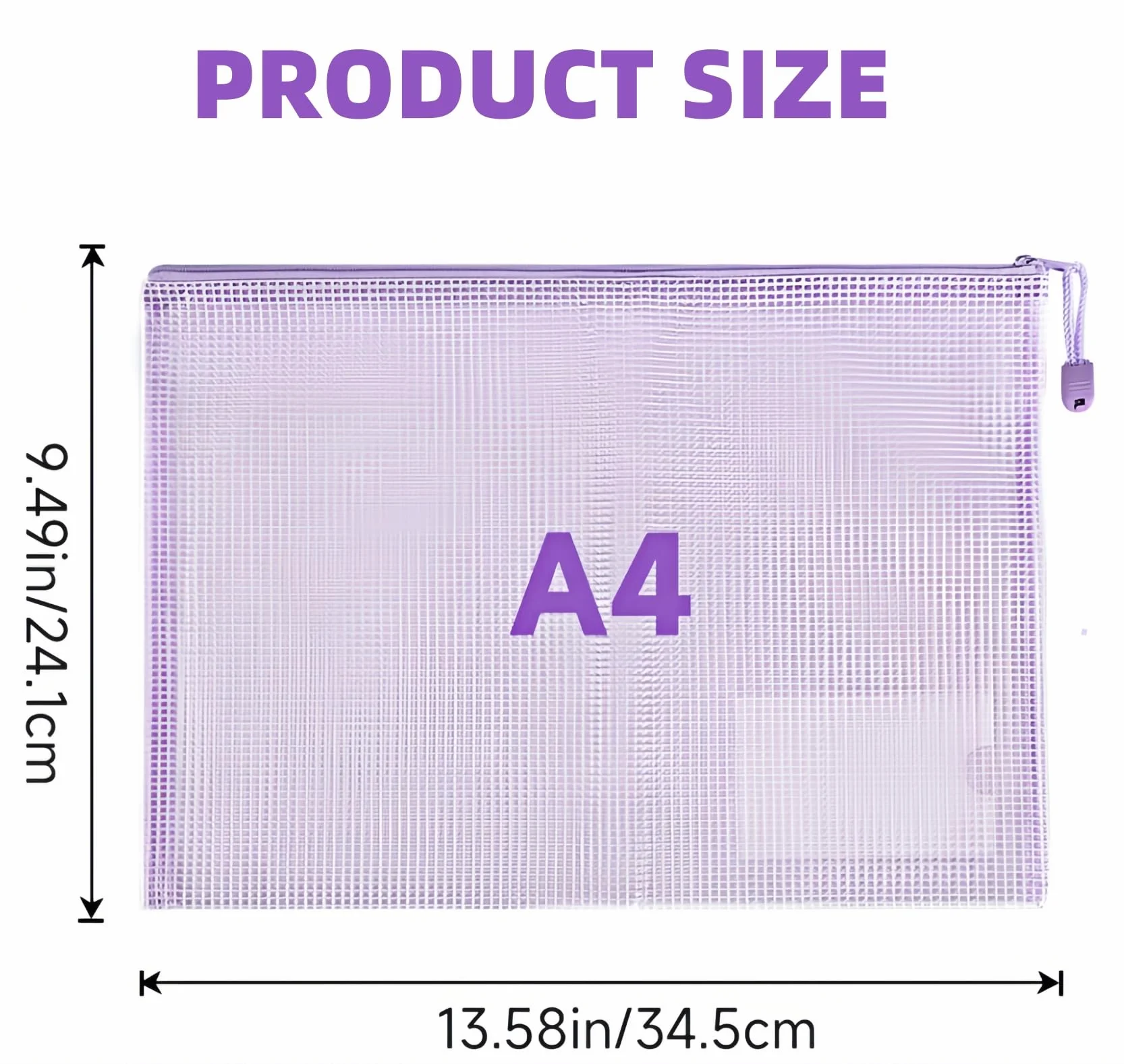 Carteras de plástico A4 con cremallera, 20 bolsas de malla para documentos, oficina y hogar