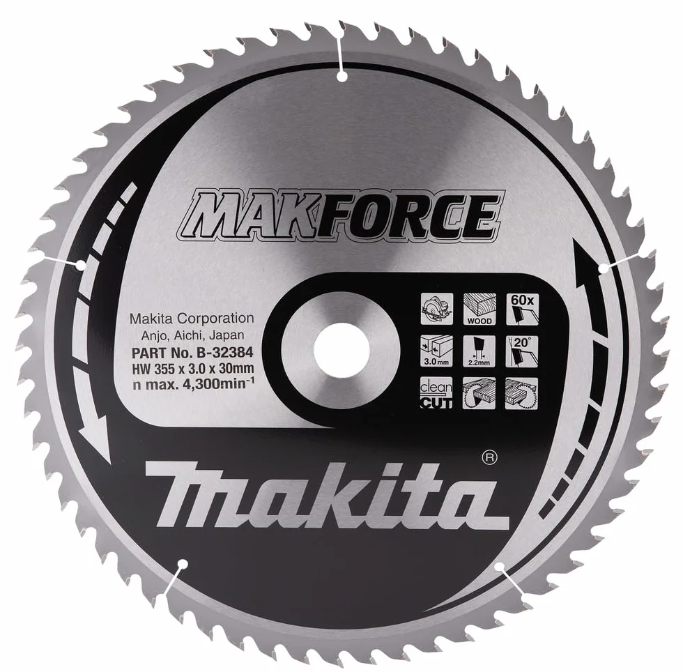 Makita B-32384 Hoja Makforce T.C.T. 355x30mm 60T Madera