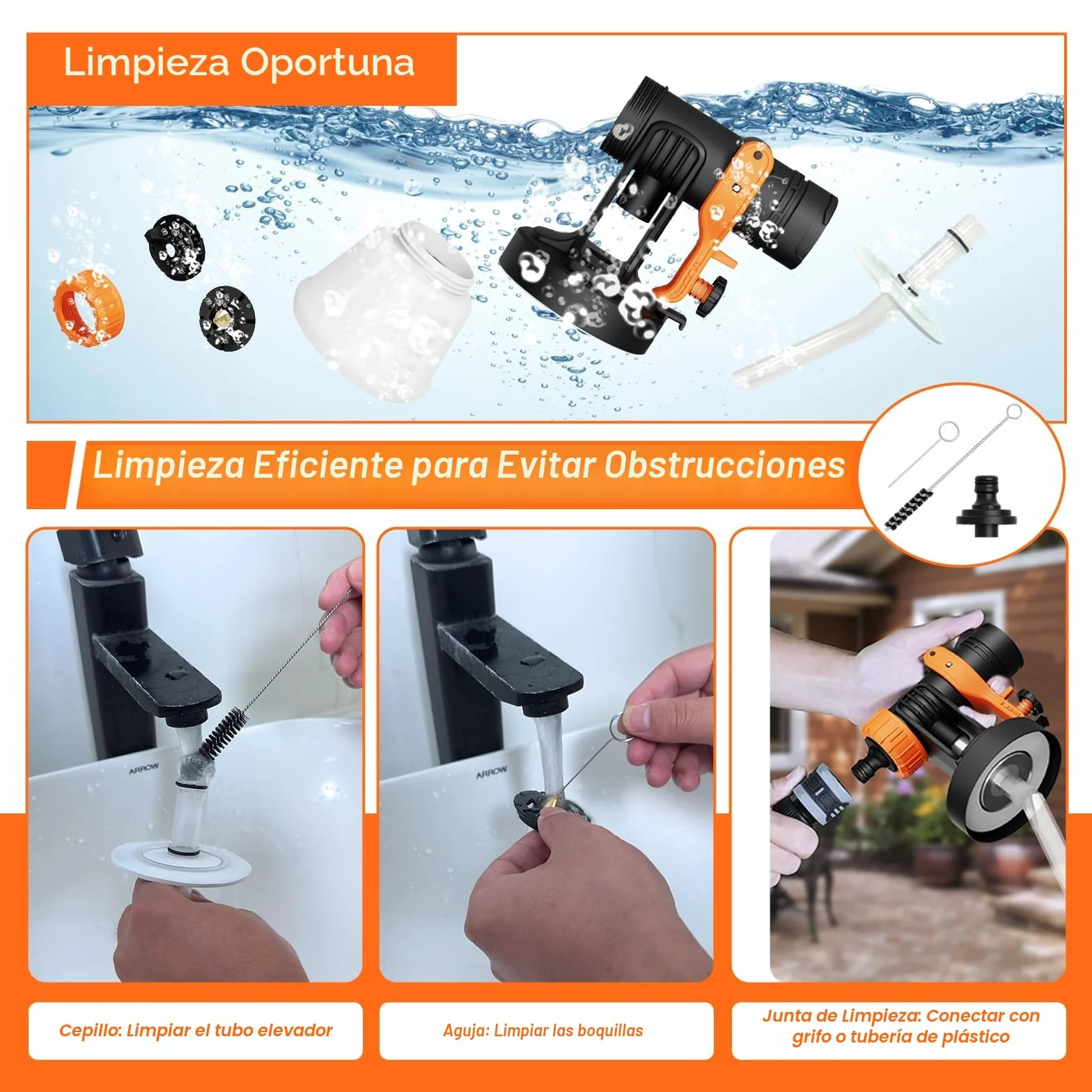 Pulverizador de Pintura HVLP 700 W, Pulverizador Eléctrico con DepóSito de 1200 ML, Flujo de 1000 Ml/Min, 4 Boquillas y 3 Patrones de Pulverización, Incluye Boquillas de Limpieza y Soplado de Polvo