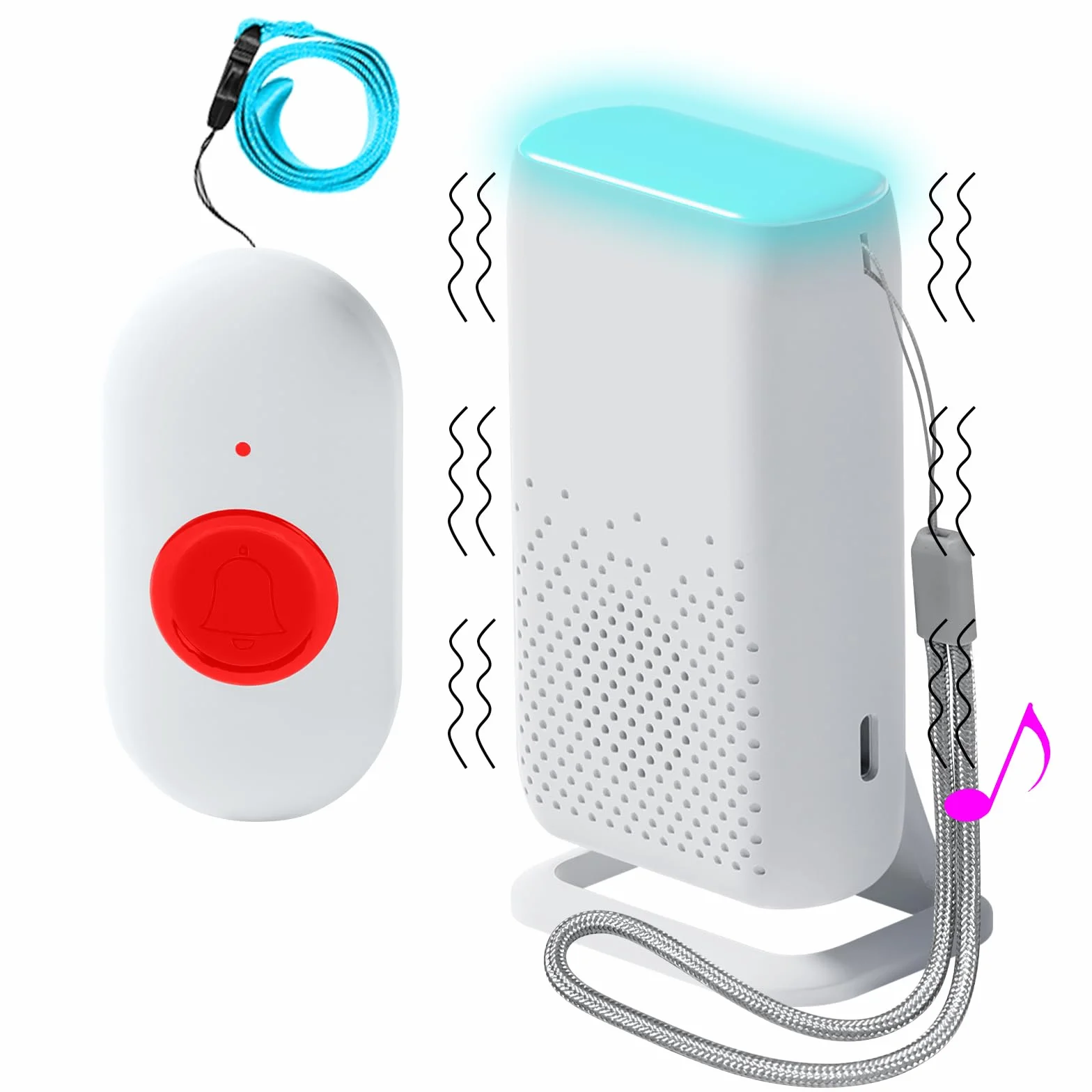 Botón de Llamada de Emergencia para Personas Mayores, Vibración Avisador Personas Mayores AlarmaS para Casa Llamada de Emergencia Adecuado Para Ancianos（1 a 1）
