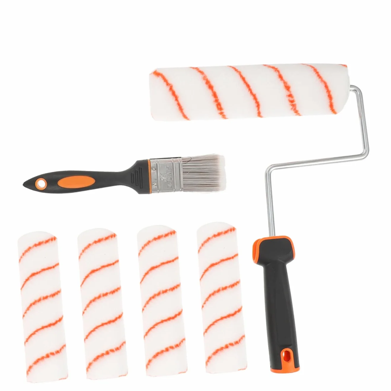 Juego de Rodillos de Pintura 8 Piezas para Retocar Esquinas y Superficies | Poliéster, Mango Flexible Tpr y Cuerpo Abs, para Marco de Ventana y Mueble, Uso Profesional o Principiante Color Aleatorio