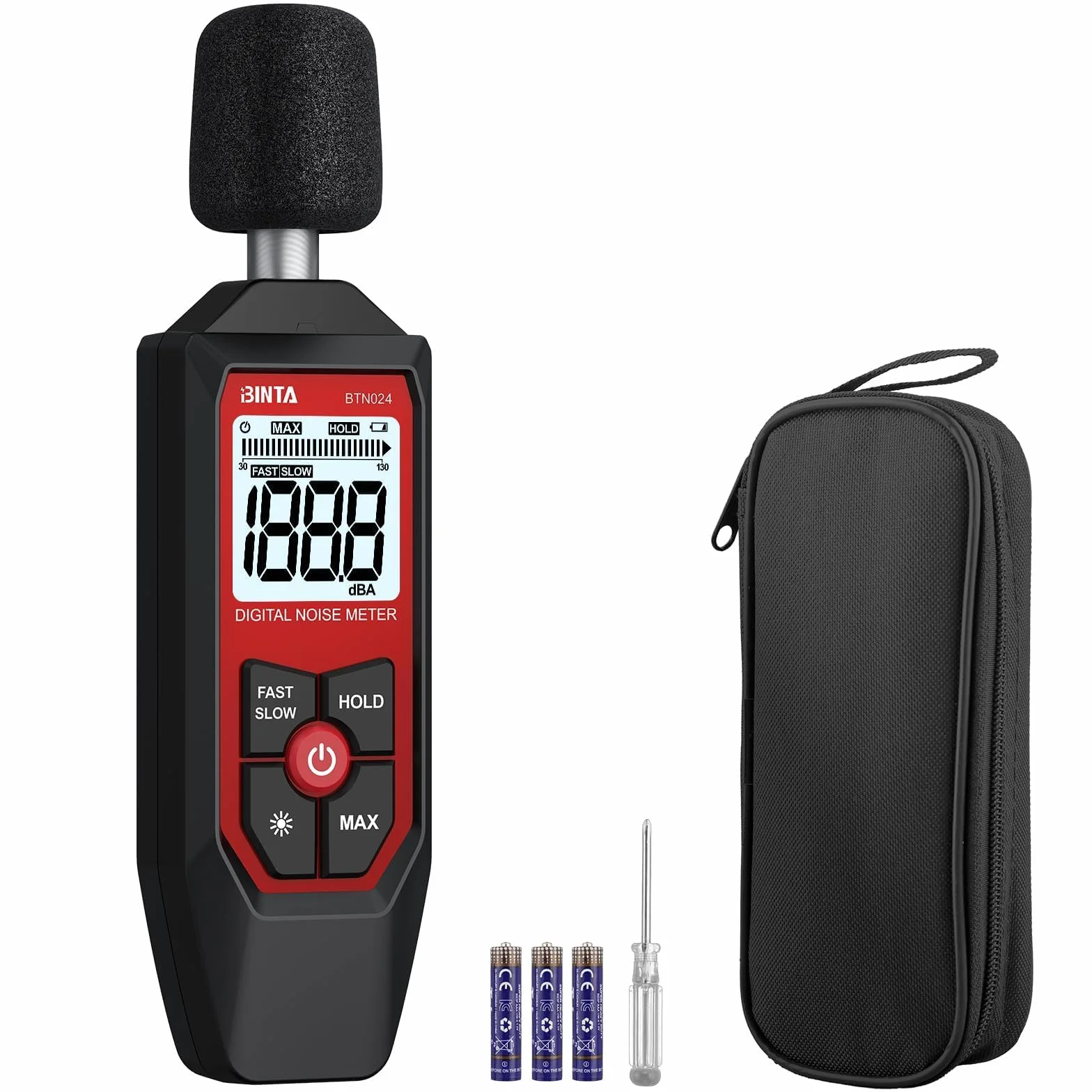 BTNTA Medidor de Decibelios Digital 30-130dB SPL Portátil Pantalla LCD