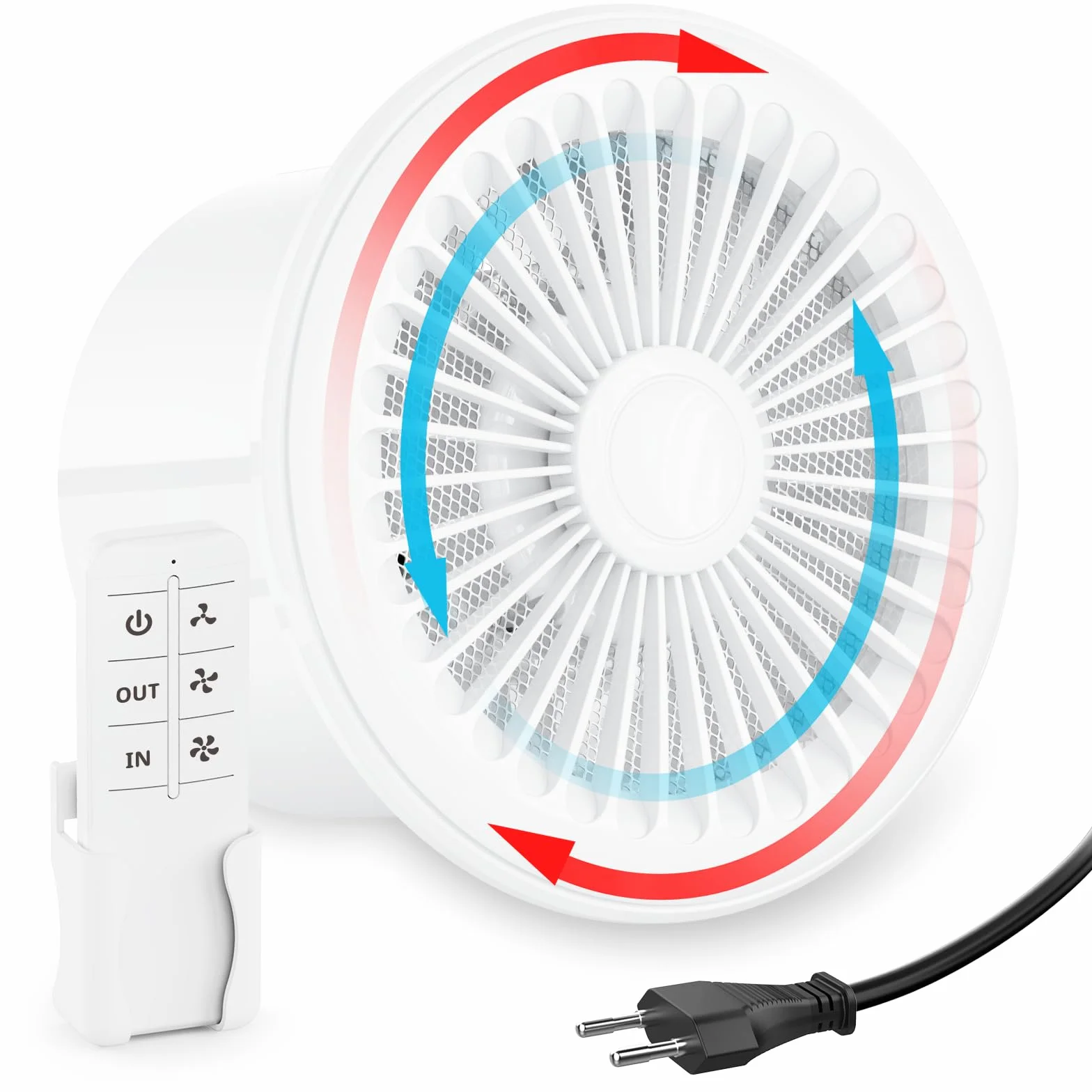 HG Power Ventilador de Extracción de 2 Vías 150mm con Mando a Distancia 3 Velocidades Silencioso para Baño Cocina