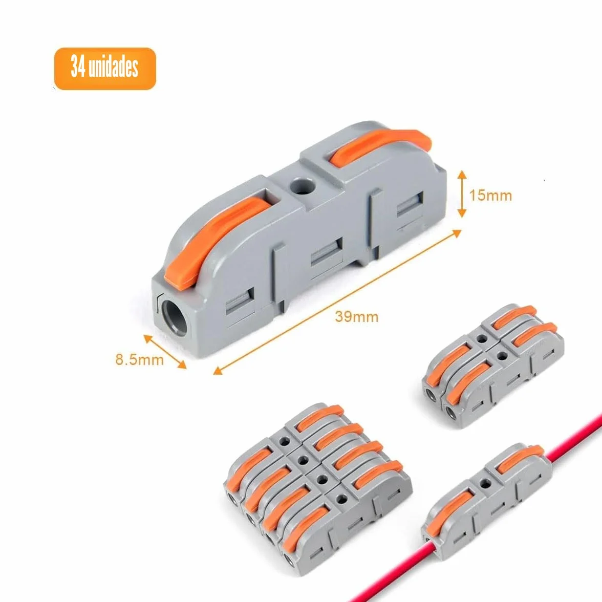 Conectores Electricos Rapidos Wago 34 Piezas Bornas de Conexion
