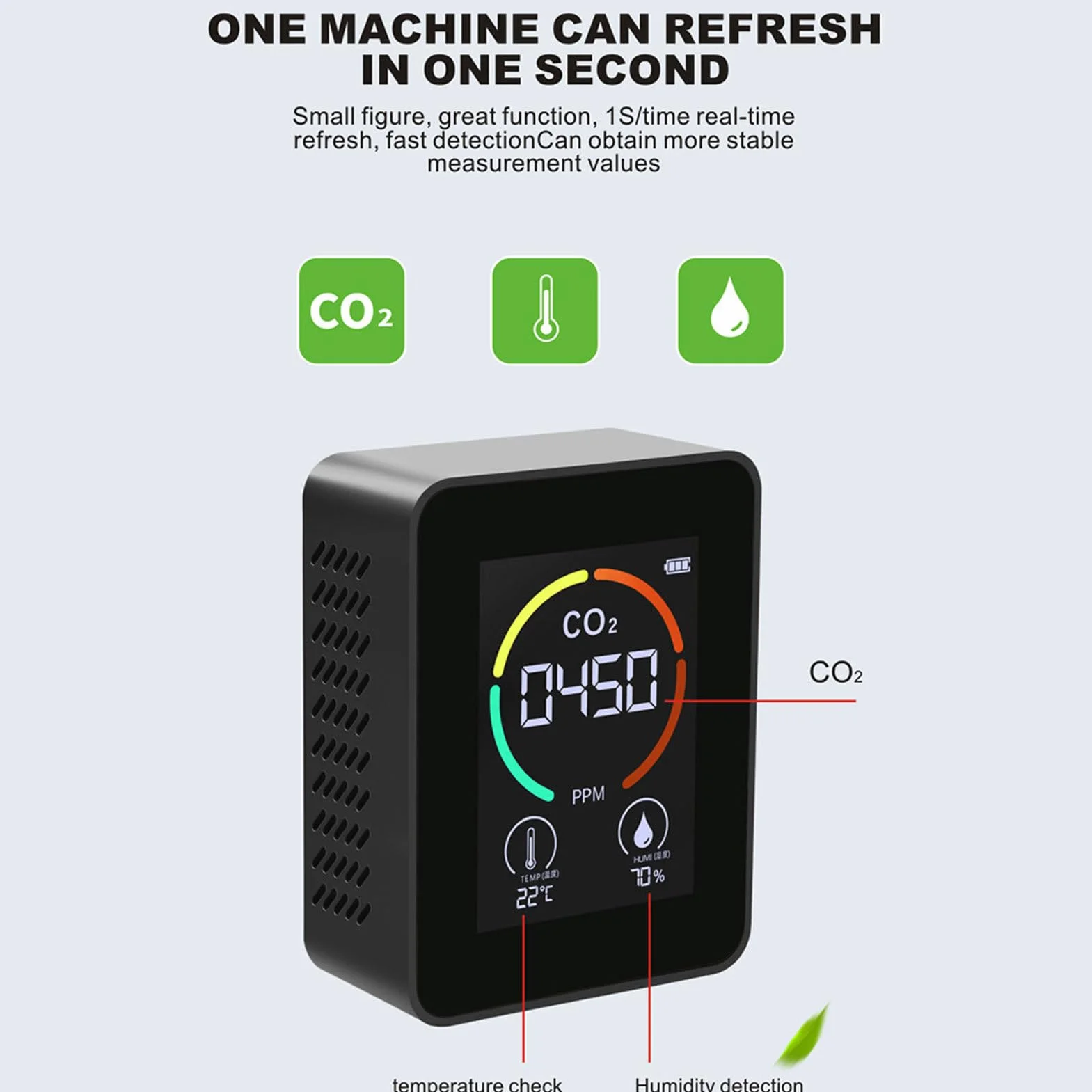 Detector de dióxido de carbono | Medidor de dióxido de carbono de mesa de | temperatura y humedad, analizador de aire de temperatura y humedad, medidor digital de para el hogar y viajes en