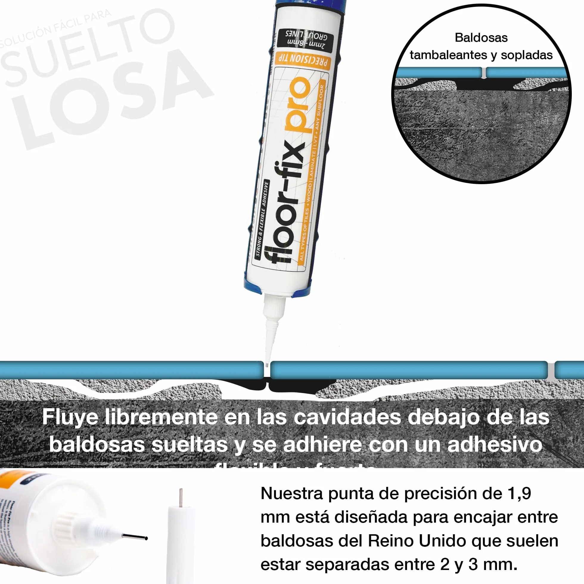 300ml - ¡Fija rápidamente las baldosas sueltas sin quitarlas! Con Punta De Inyección Incorporada De 2mm Para Reparaciones Rápidas En Baldosas Con Líneas De Gorut Estrechas (12)