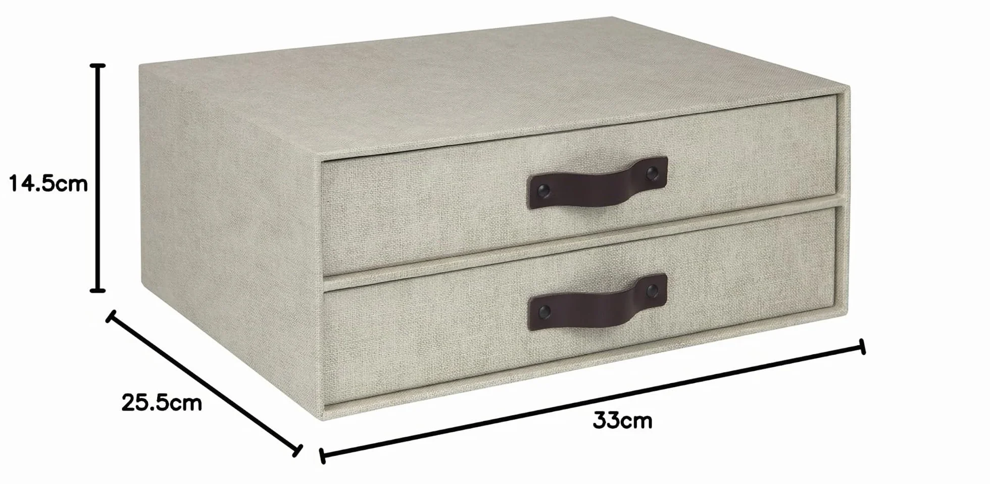 Bigso Box of Sweden Caja con cajones para documentos y material de oficina Organizador de escritorio 2 cajones beige