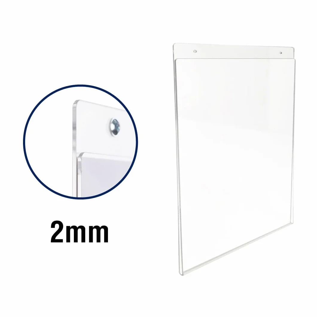 Soporte de Pared Metacrilato A3 Vertical para Carteles y Posteres, Expositor Acrílico Transparente (3 unidades)