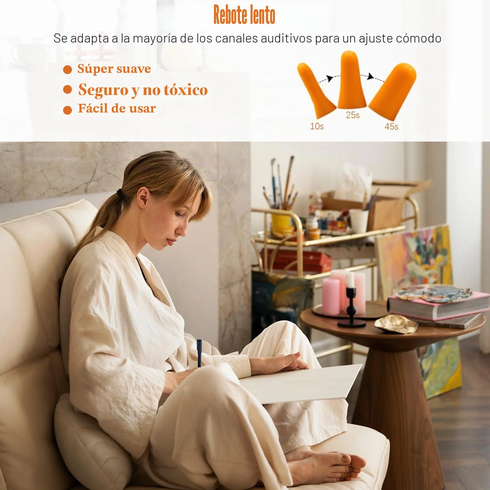 Tapones Oidos Ruido Dormir, Tapones para los Oídos de Espuma Suave, Protección Auditiva Reutilizables, Ear Plugs para Estudiar, Trabajo, Viajes