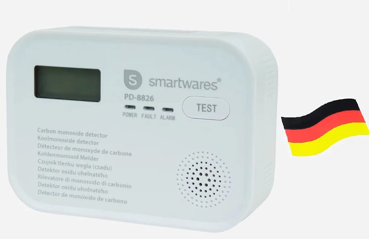 Detector de monóxido de Carbono CO Smartwares PD-8826 – Sensor de 10 años de Vida útil – Batería de 1 año