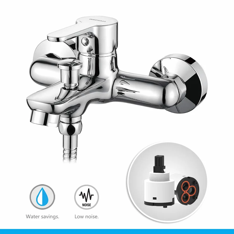 GRIFEMA G13003 Grifo para Bañera y Ducha Plateado