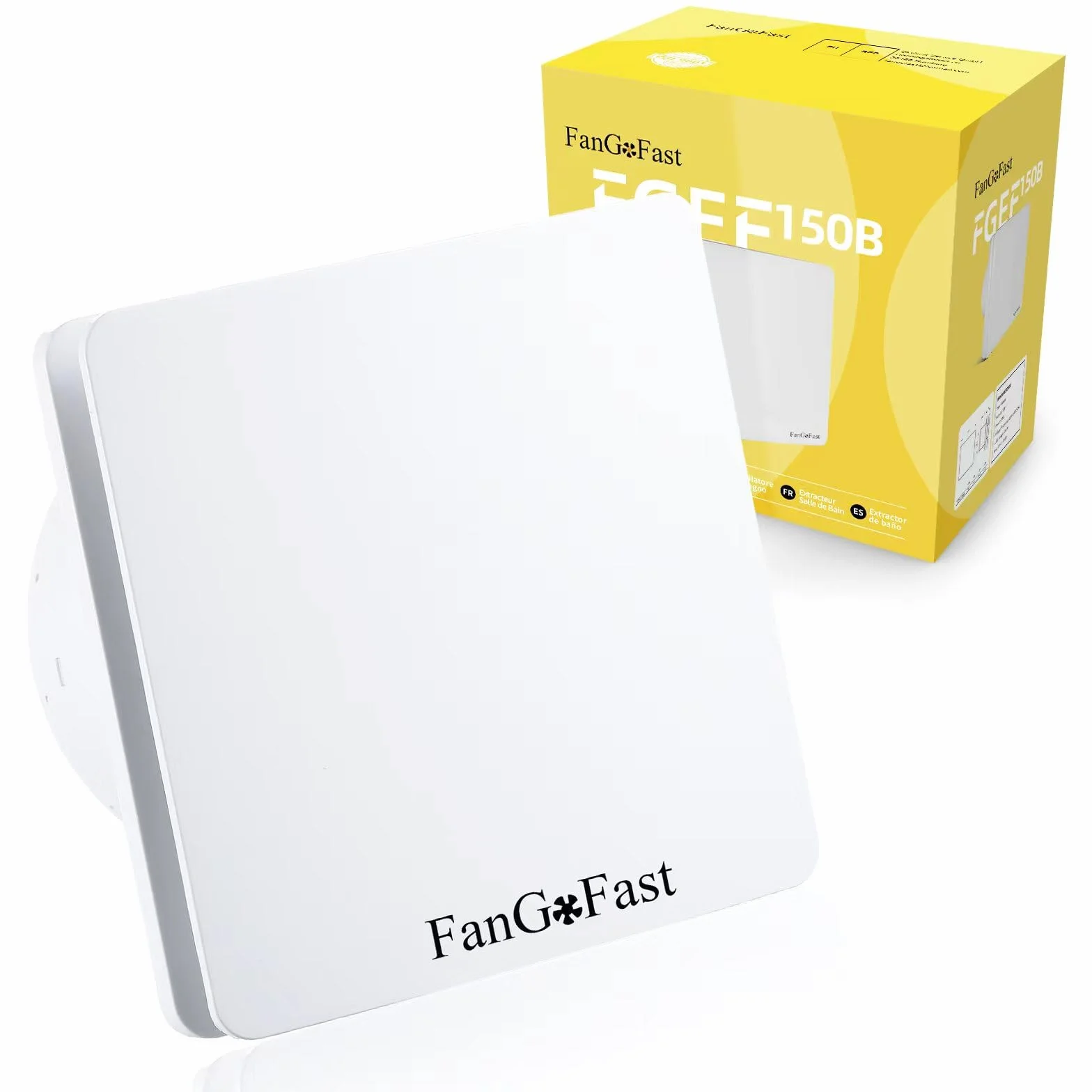 FanGoFast Extractor de Baño 150mm Silencioso 17W Ventilador de Aire para Cocina