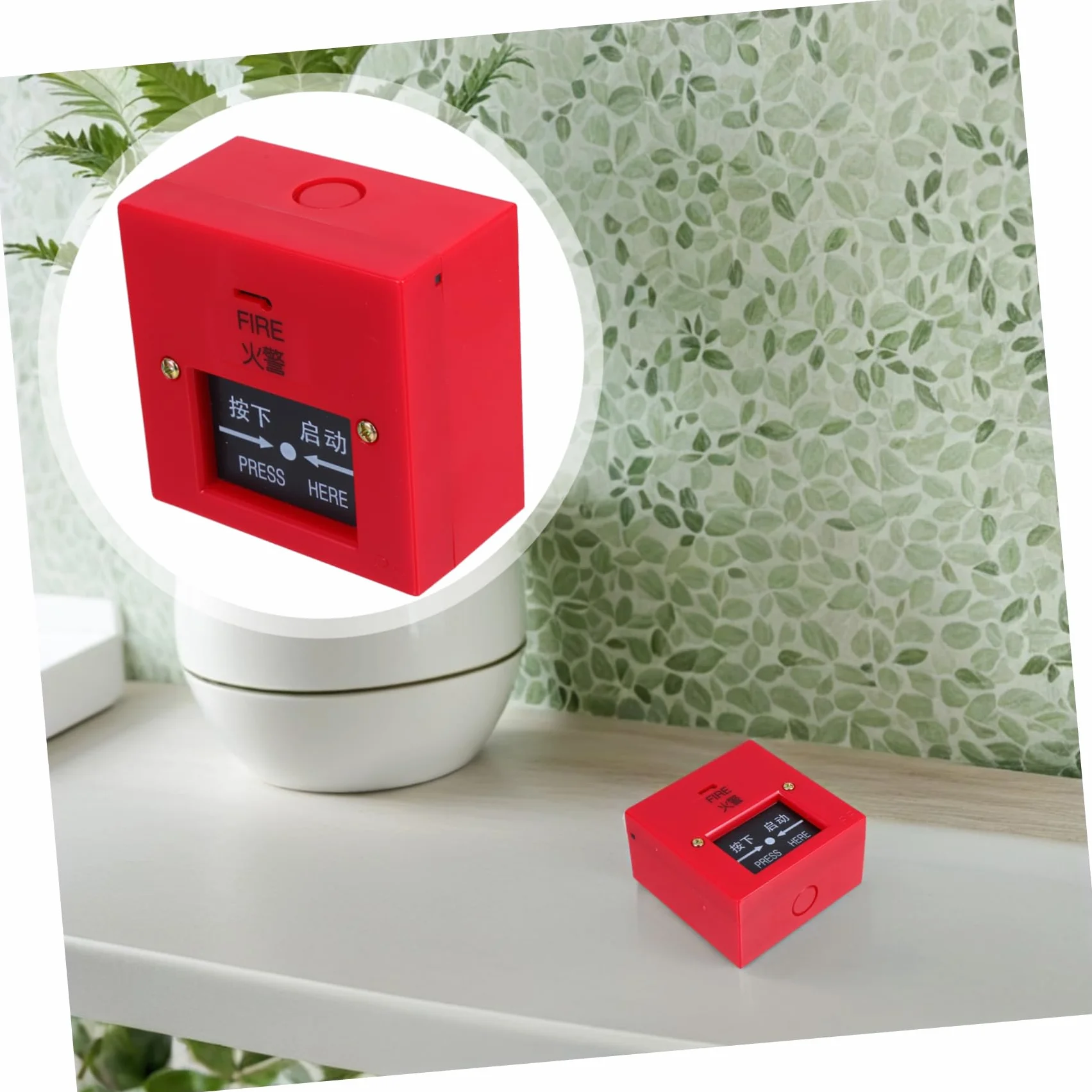 SHINEOFI Interruptor de Rociadores contra Incendios Rojo, Botón de Alarma Manual Reiniciable de Plástico para Sistema de Protección contra Incendios en Emergencias