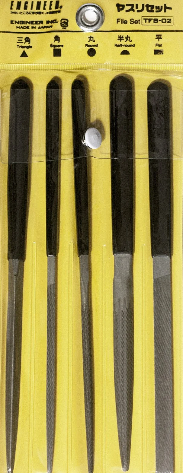 5 piece small size mini file set (High quality, Japanese). Engineer tfs-02