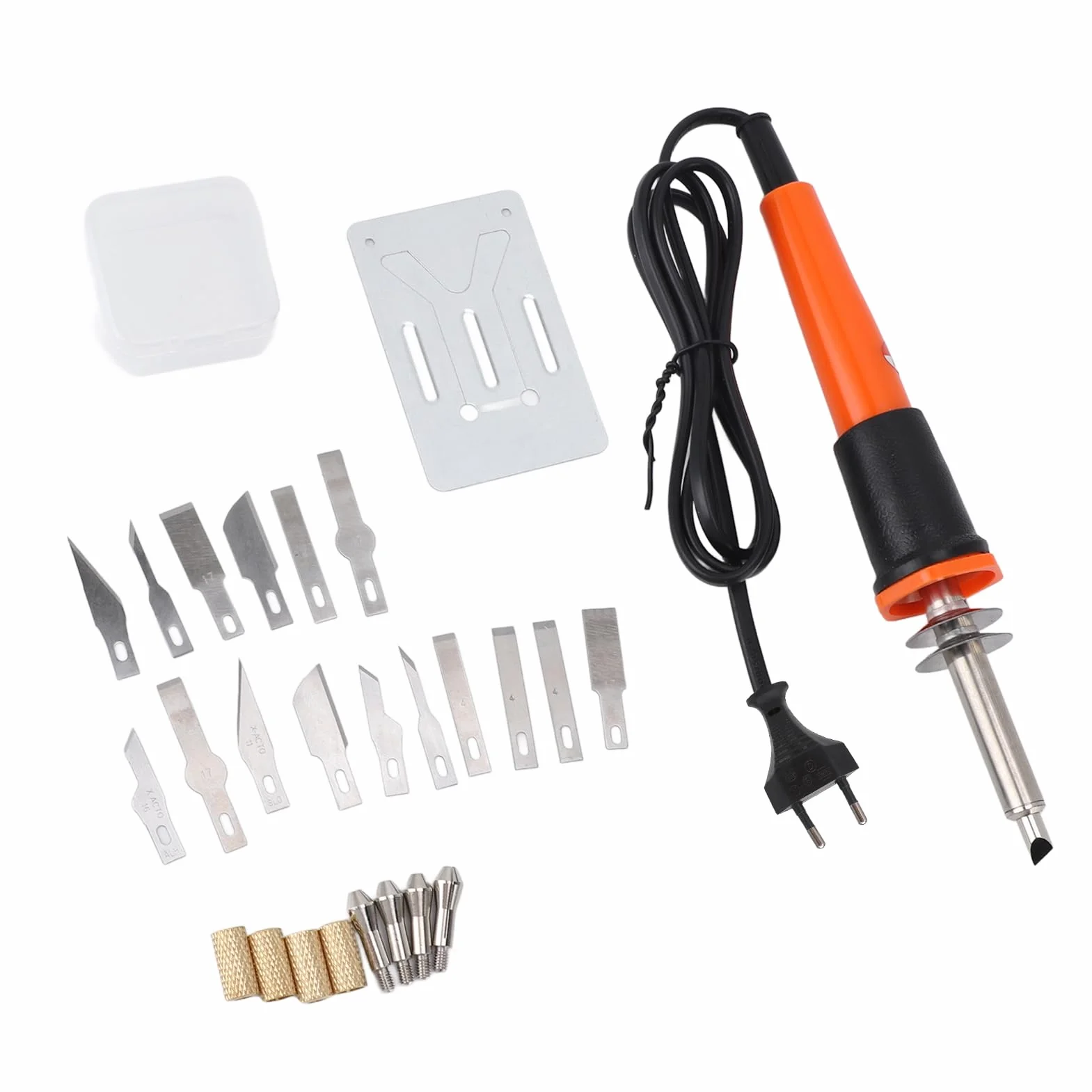 Kit de Herramientas Eléctricas para Cortar Cuchillos Calientes, Kit Eléctrico para Quemar Madera, Soporte de Metal, Cortador de Espuma para Cuchillos Calientes para (Enchufe