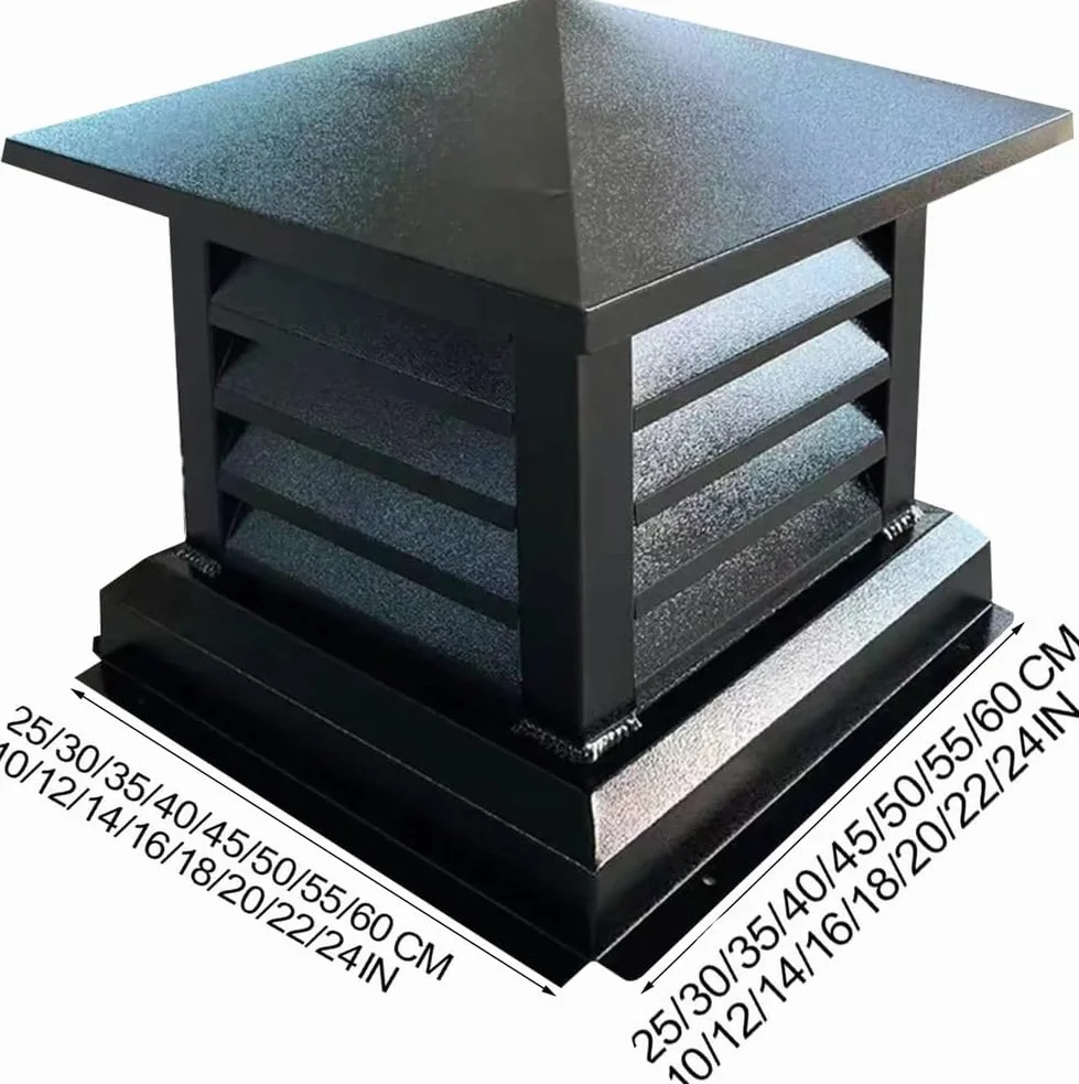 Tapa De Chimenea para Villa, Cubierta De Chimenea Cuadrada De AleacióN De Aluminio, Tapas De Chimenea para Chimeneas A Prueba De Lluvia con Parte Superior CóNica Y Rejilla
