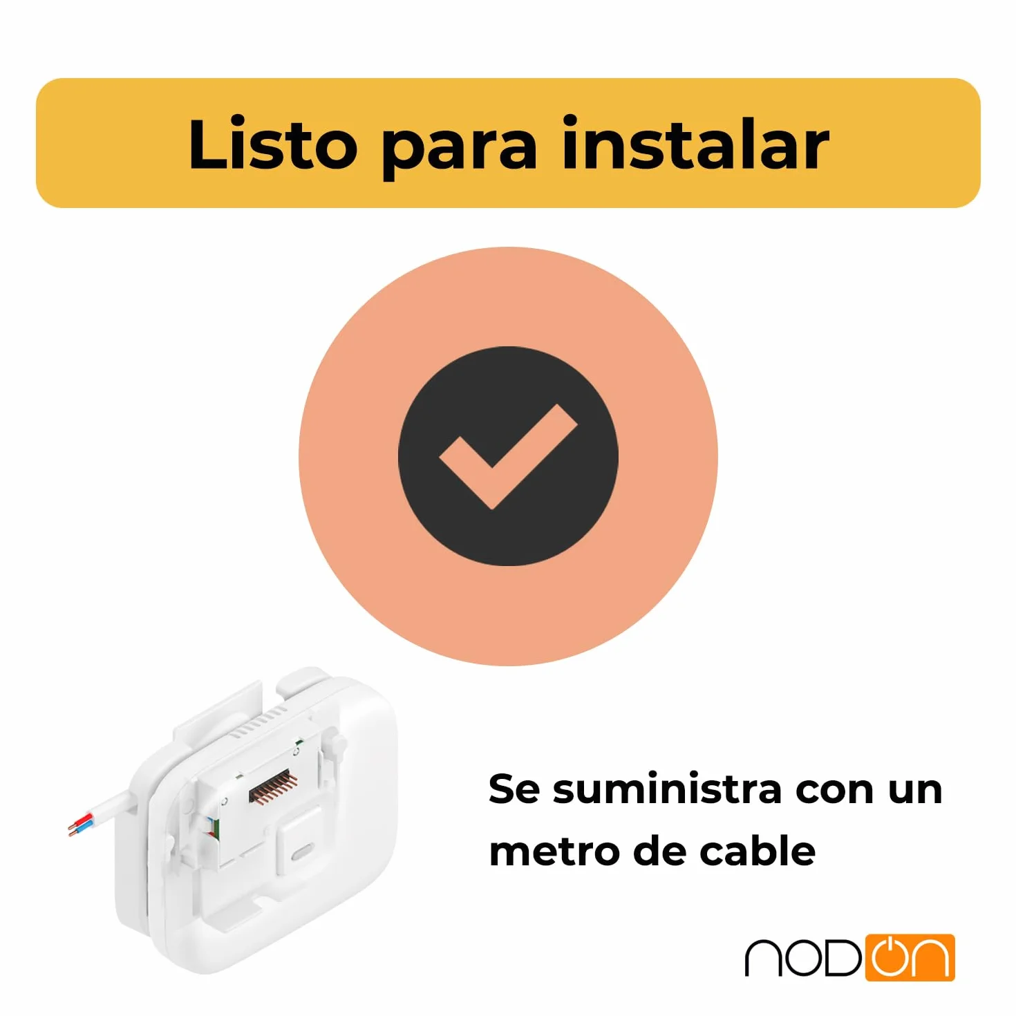 NodOn - Soporte de pared para controlador A/A por infrarrojos para conectar directamente el controlador a la alimentación del split, sistemas de fijación simple, rápido, seguro, fiable y compacto.