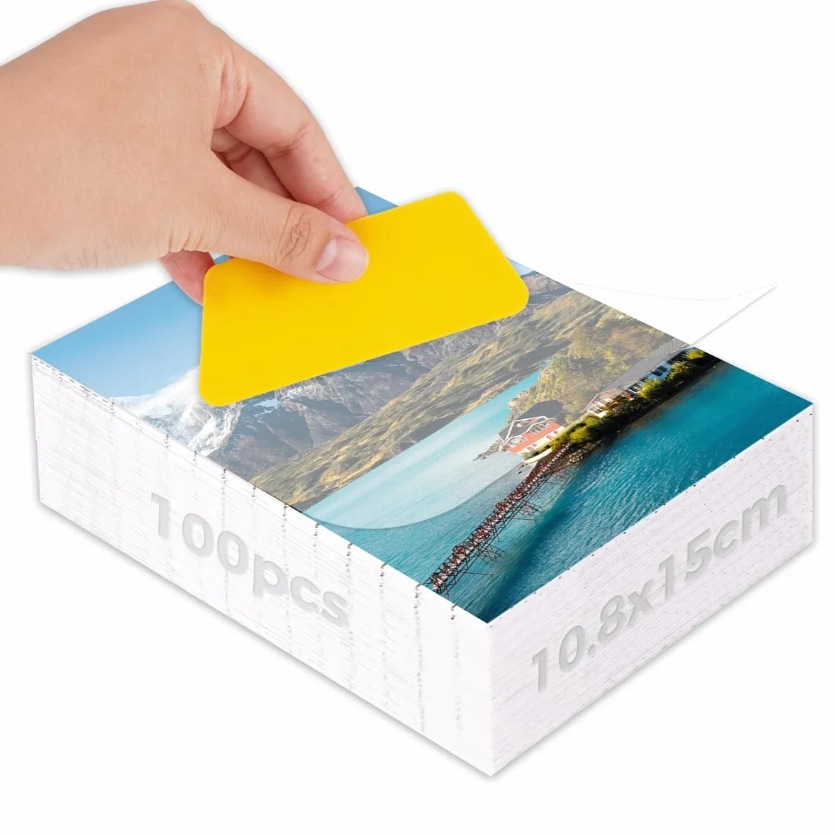Hojas Laminadas Autosellantes A6 100 Piezas, Láminas Autoadhesivas para Fotos, Tarjetas de Visita, Documentos