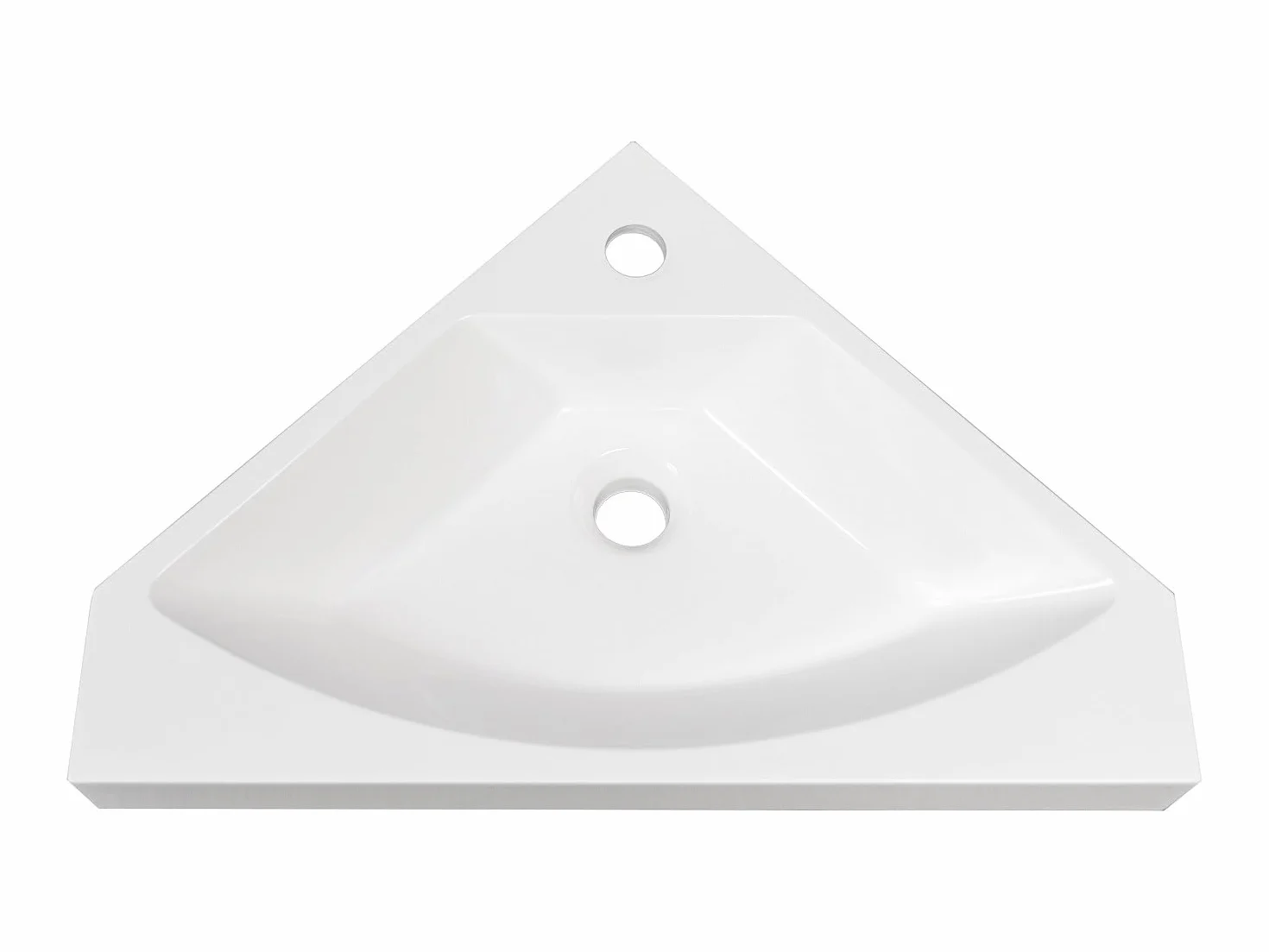 Vente-unique - Mueble Flotante esquinero con Lavabo en Color Natural Claro - 56 cm - MANODO