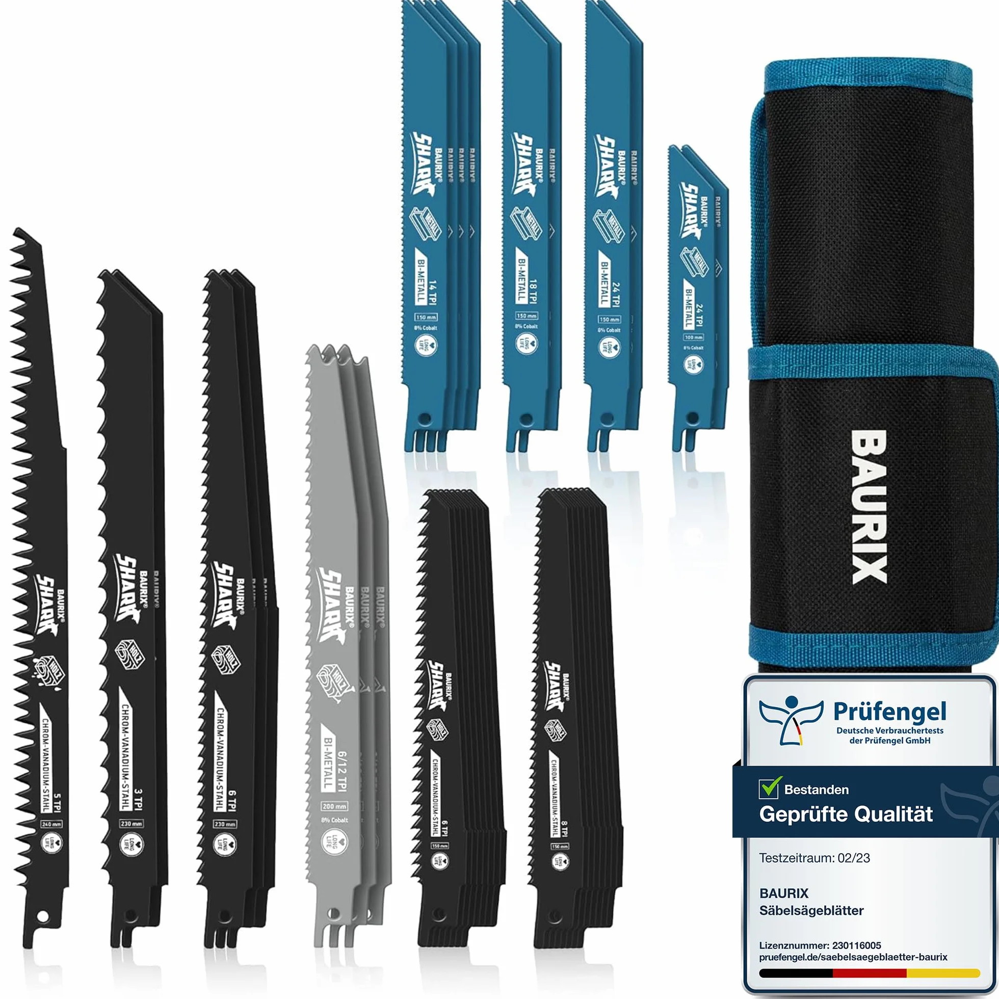 BAURIX 35 hojas de sierra sable 3-24 TPI para madera y metal apto Bosch Makita