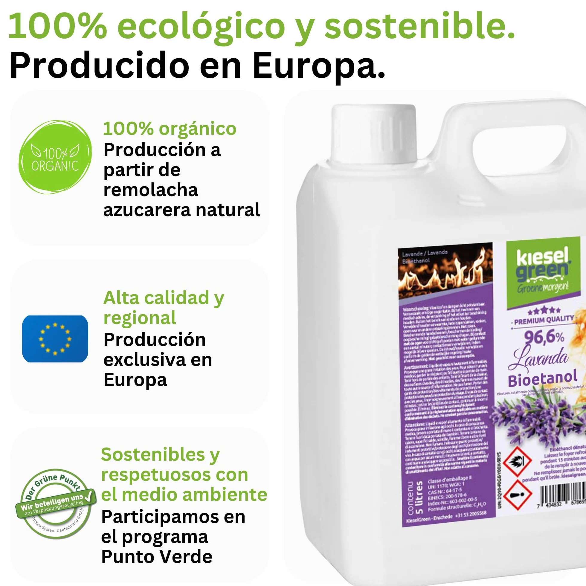 Bioetanol 5 Litros con Fragancia para Chimenea de Etanol