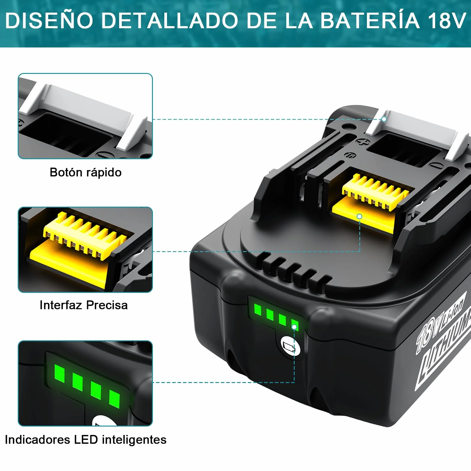 Batería de Repuesto para Makita 18V: 8000mAh Li-Ion Compatible con BL1860B BL1840 BL1830 BL1815 BL1835 BL1850B BL1845 194205 con batería de Herramientas LED (2 Unidades)