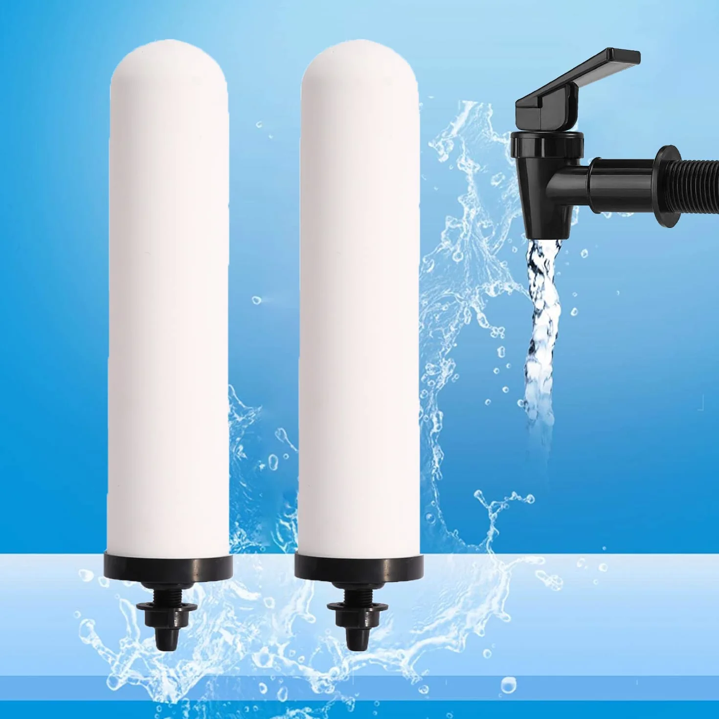 HUINING Paquete de 2 filtros de cerámica de repuesto para sistemas de agua, adecuado para sistema de filtración de agua en el hogar