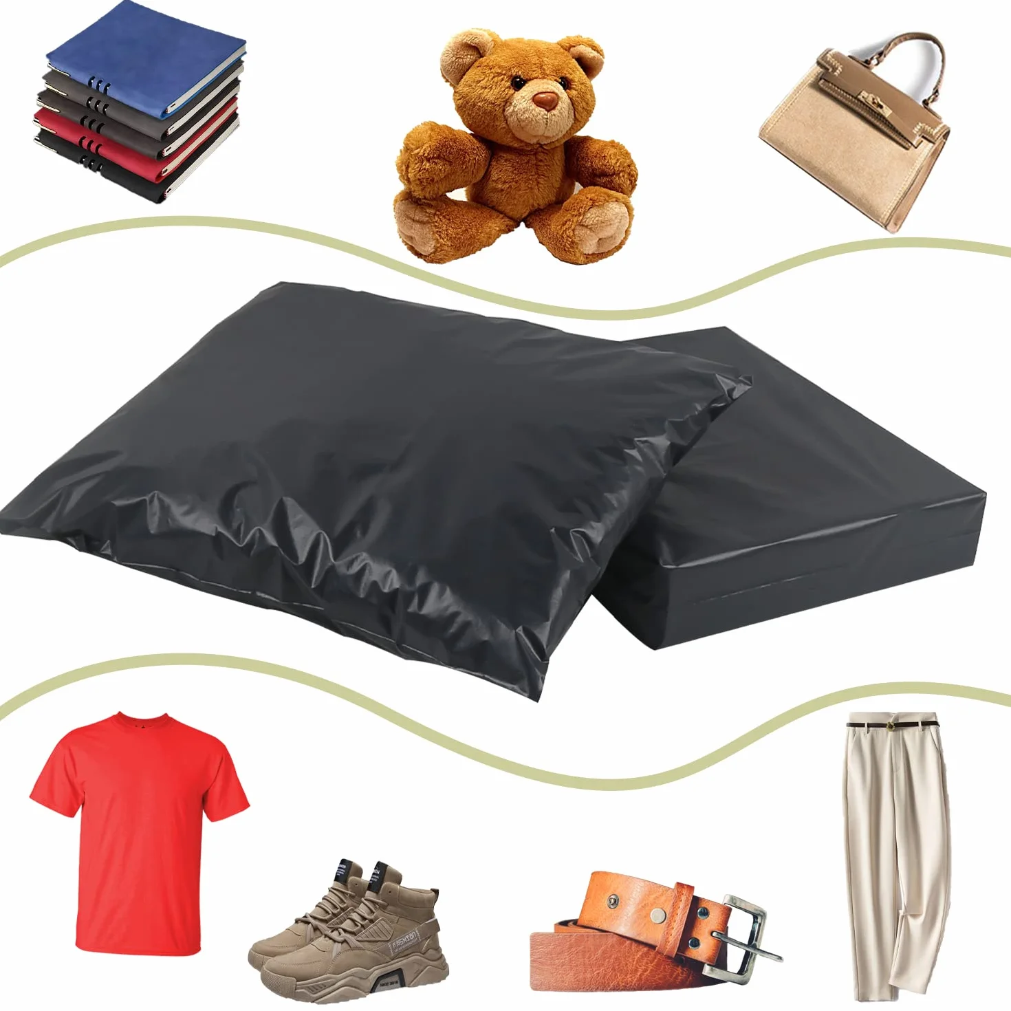 Lote de 100 Bolsas para Envíos de Plástico 40x50cm Paquetes para Enviosde Negro Polietilen Bolsas Envios Paquetes Ropa Impermeable Opacas Autoadhesivo Sobres para Envios para Correo Bolsas