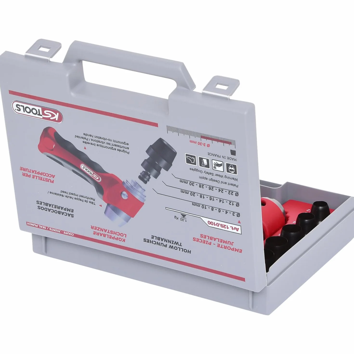 KS Tools 129.0100 Juego de sacabocados anulares 16 pzs
