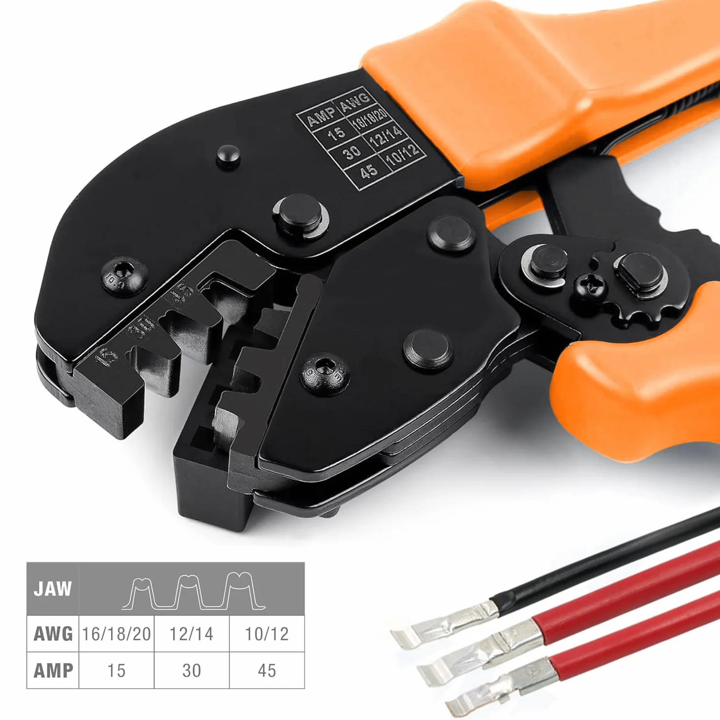 Tnisesm 100 conectores de alimentación de 15/30/45 amperios, AWG10-20 conector de batería de conexión de desconexión rápida, juegos de conectores de alimentación modulares con herramienta de crimpado,