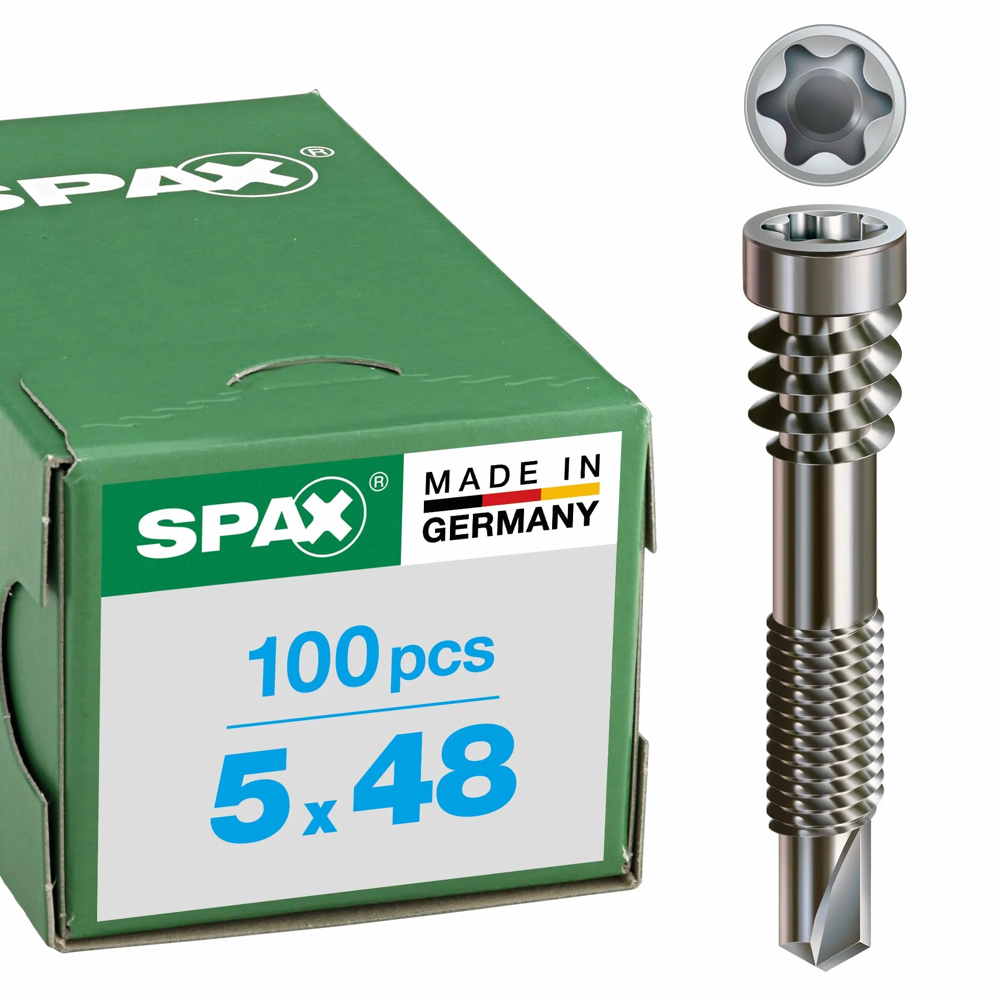 Spax T-Star Plus 0557000500483 - Tornillo de aluminio para terraza (5 x 48 mm, 100 unidades)