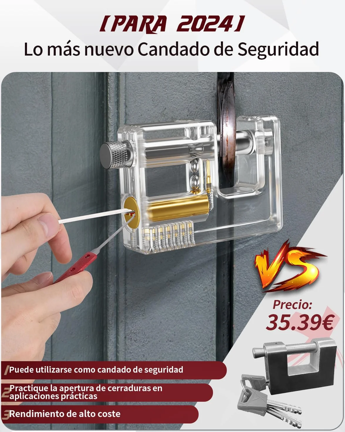 Eventronic Juego de Ganzúas 37+5 Piezas, [2025 Edición Pioneer & Nueva Experiencia Lockpick] Ganzua de Cerrajería con 5 Cerraduras Transparentes, Lockpicking Set para Principiantes y Cerrajeros