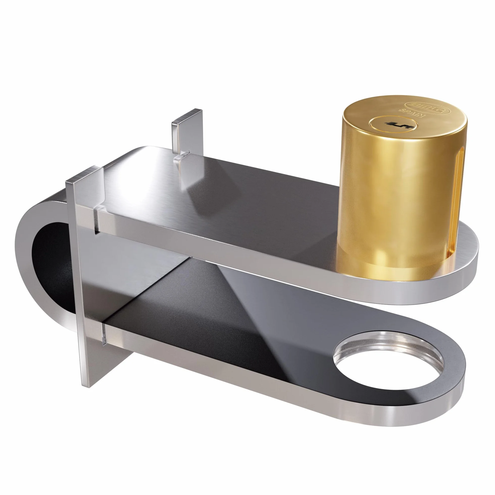 Amig - Cerradura de Alta Seguridad Modelo 680 para Puertas de Ballesta - Latón Cromado Brillo - Incluye 3 Llaves de Puntos - 115 x 40 mm - Ideal para Cierres Extensibles y Cancelas