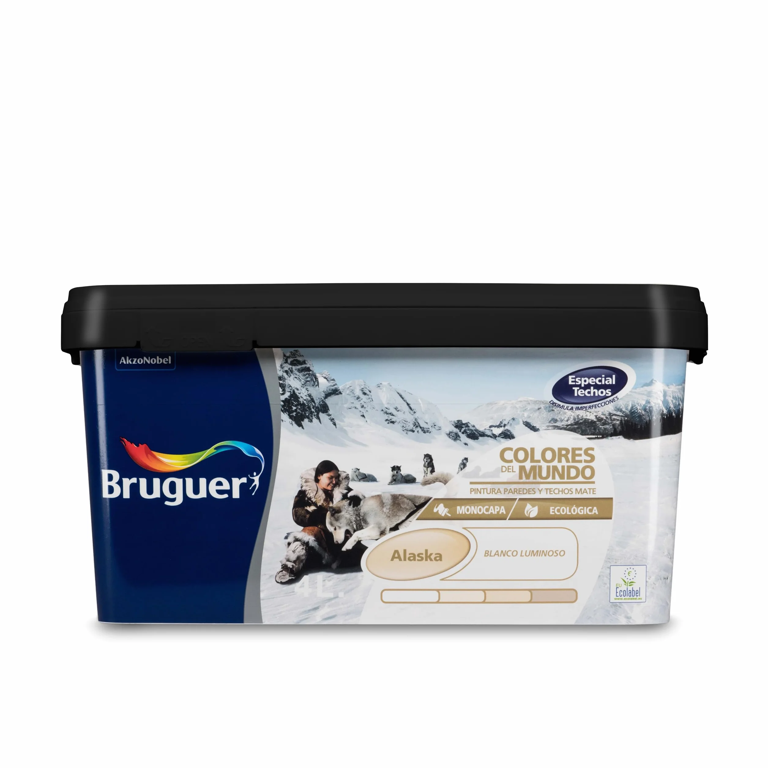 Bruguer Colores del Mundo Pintura para paredes monocapa Alaska Blanco Luminoso Mate 4 L