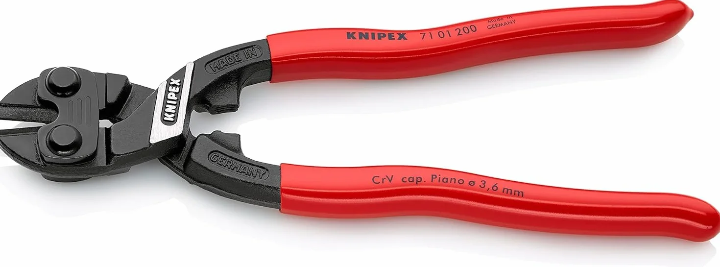 KNIPEX CoBolt Cortabulones compacto con cartulinas autoservicio recubiertos de plástico 200 mm, 71 01 200 SB