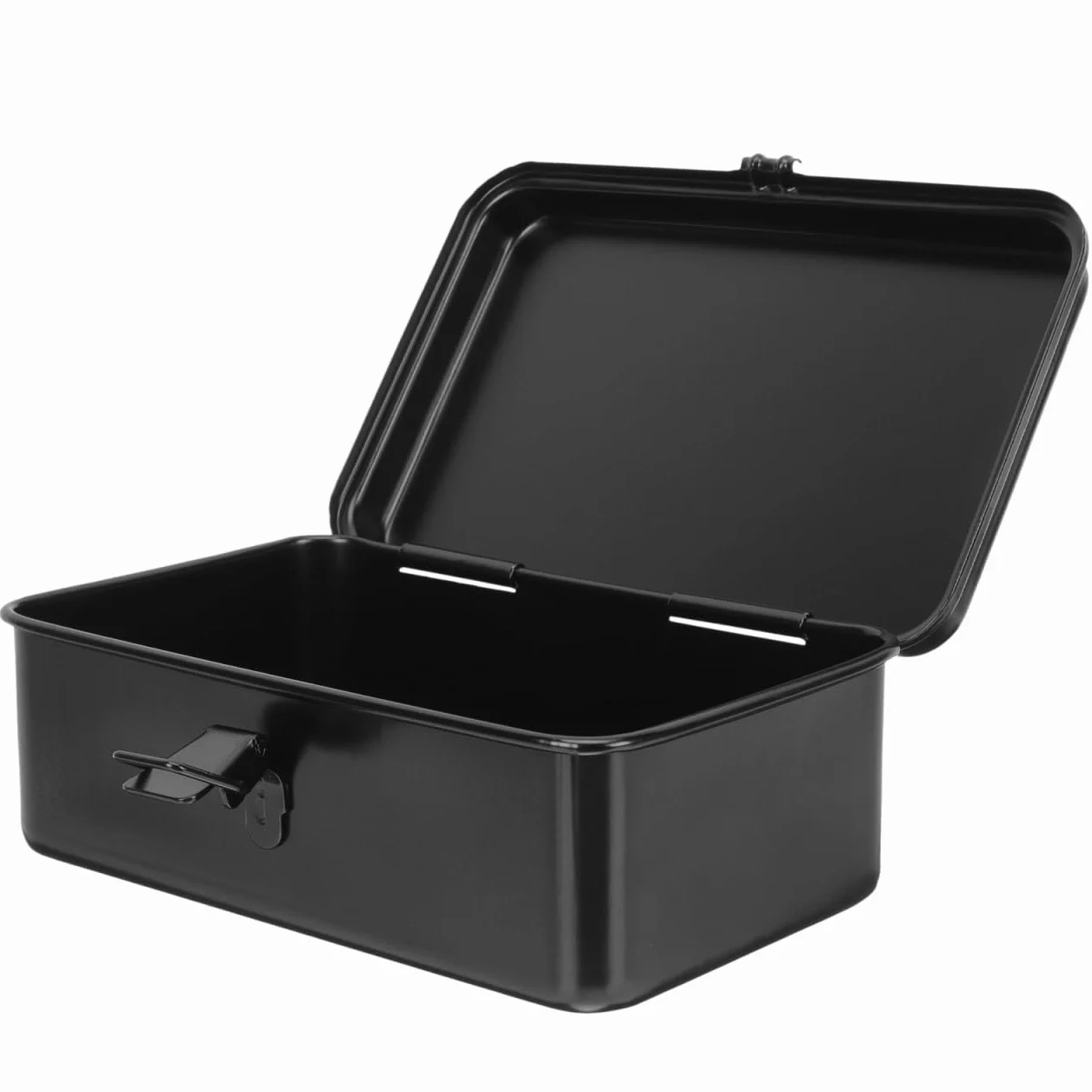 DOITOOL Caja de herramientas de hoja de hierro, caja de almacenamiento de herramientas de metal, caja de herramientas de carpintero portátil con pestillo para el hogar, taller, garaje