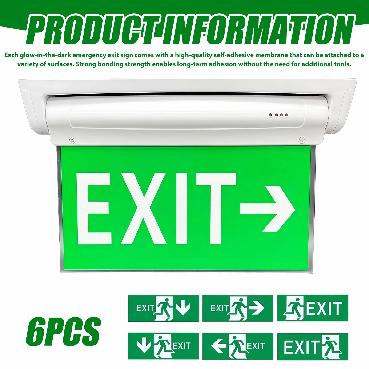 Iluminación LED de emergencia doble cara 3h batería IP30 6 pictogramas intercambiables