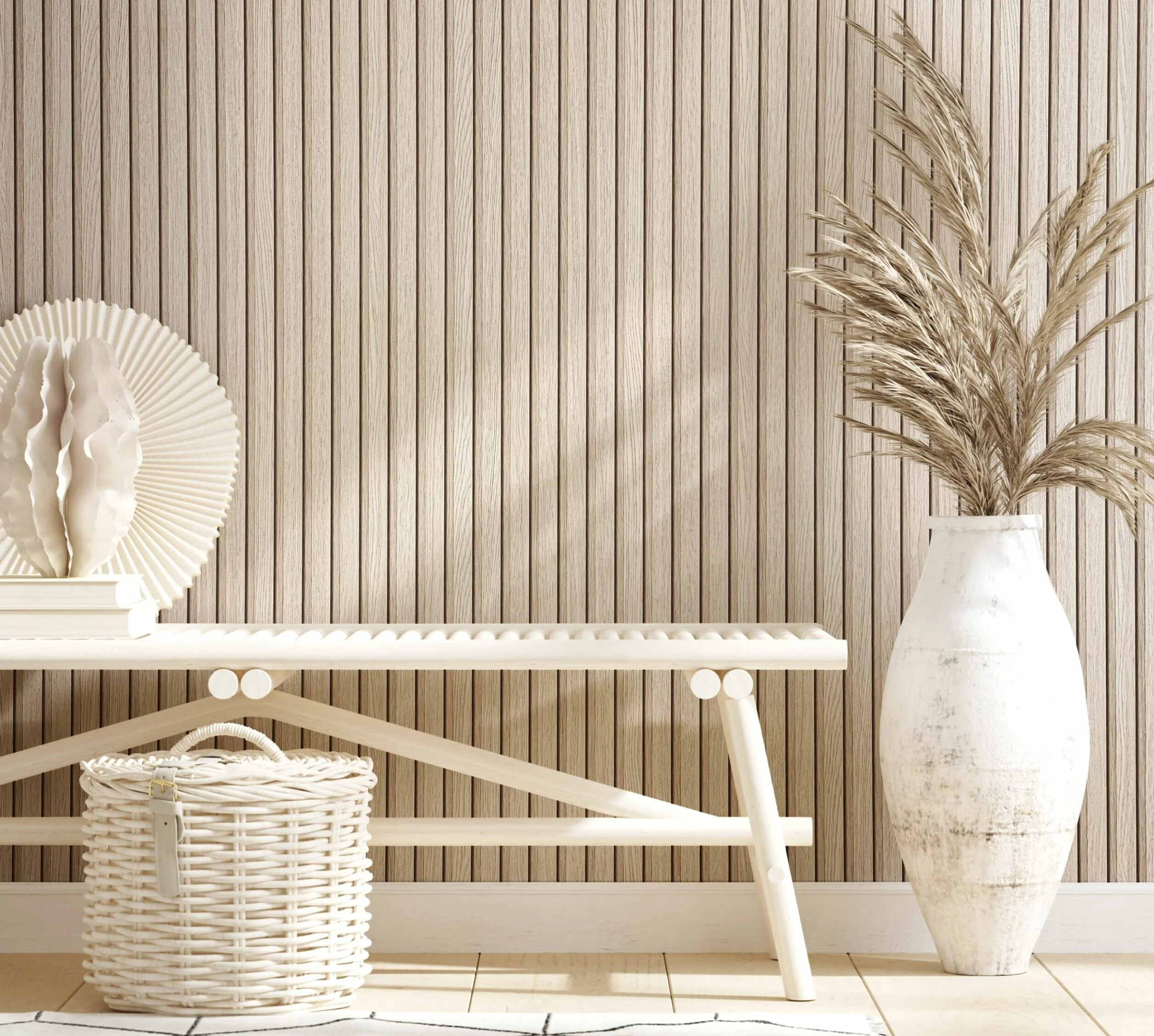marburg Papel pintado efecto 3D efecto madera beige paneles acústicos papel pintado no tejido salón dormitorio 10,05 x 0,53 m fabricado en Alemania