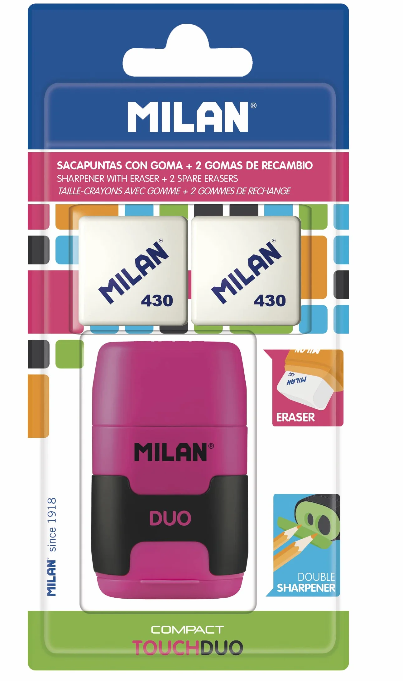 Milan Blister afilaborra Compact Touch + 2 Gomas 430