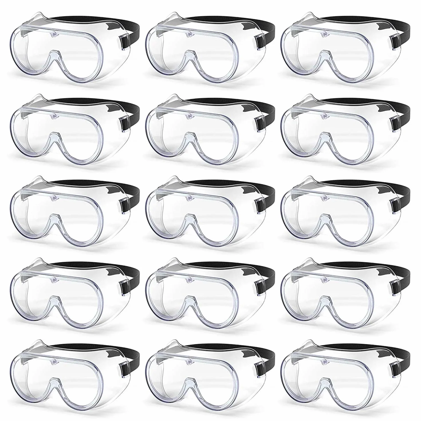 Love Trends Paquete de 15 gafas protectoras de seguridad para los ojos, resistentes a los líquidos, con lentes transparentes, antiniebla, vapor, polvo y viento (15)