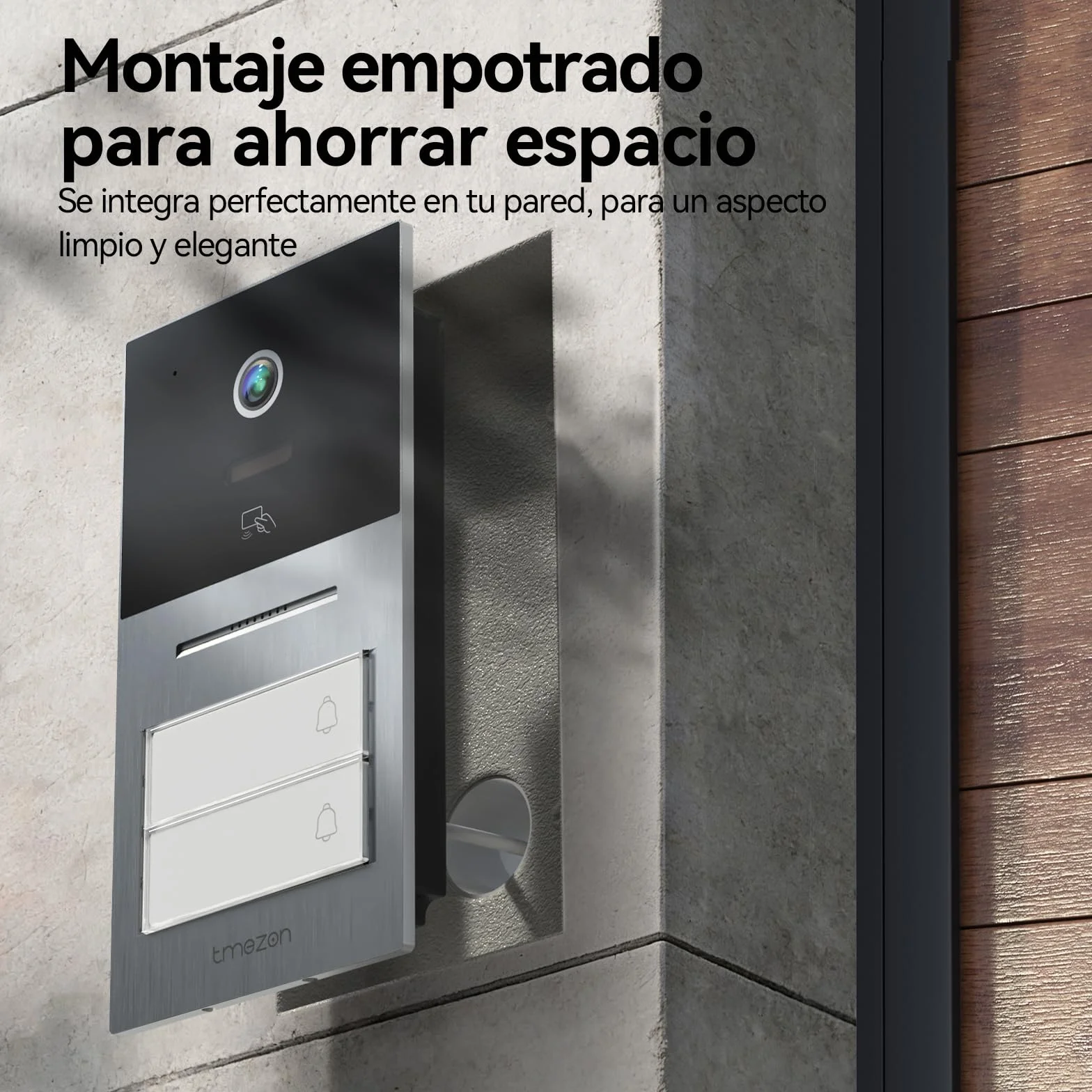 TMEZON Videoportero WiFi 2 Hilos,Sistema de Intercomunicación con 7'' Monitor Táctil a Color,Timbre Metálico de 1080P con Cámara,detección de Movimiento Humano,Desbloqueo en Remoto,para 2 familias